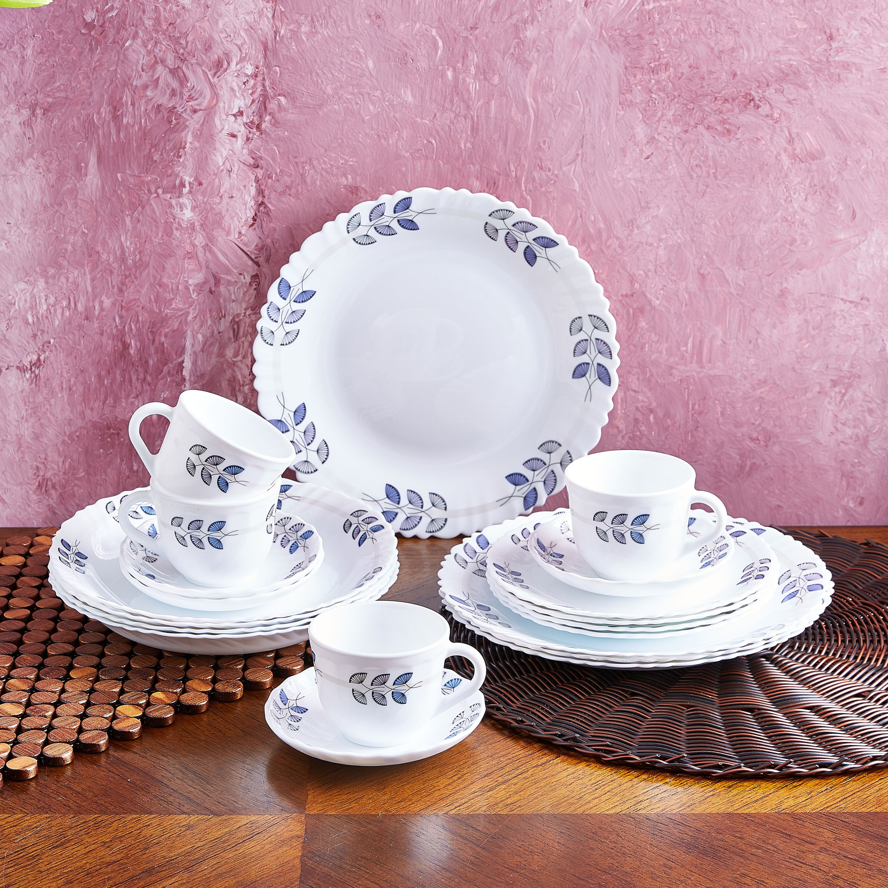 طقم مستلزمات المائدة بطبعات من فلوريت - 20 قطعة-hbxhomeware-hbxkitchen-image-1