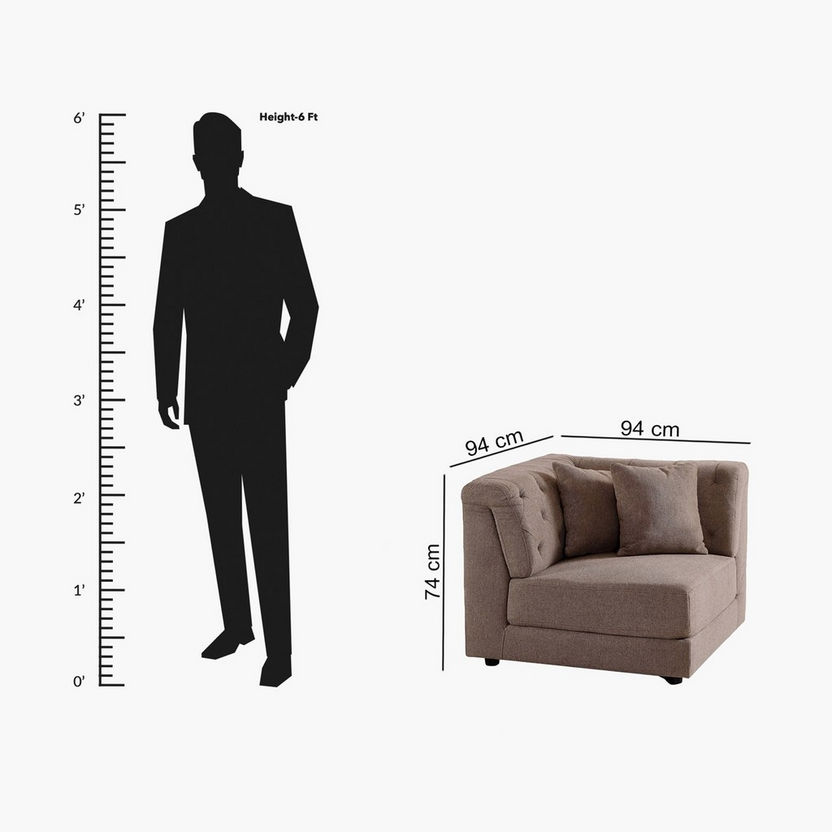 Emotion 1-Seater Fabric Corner Sofa with 2 Cushions-Modular Sofas-image-11