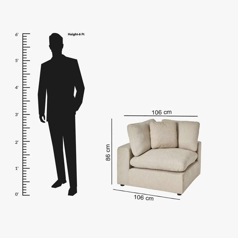 Signora Corner Fabric Sofa with 2 Cushions-Modular Sofas-image-13