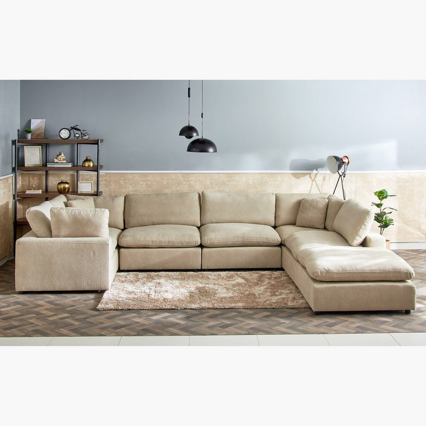 Signora Corner Fabric Sofa with 2 Cushions-Modular Sofas-image-6