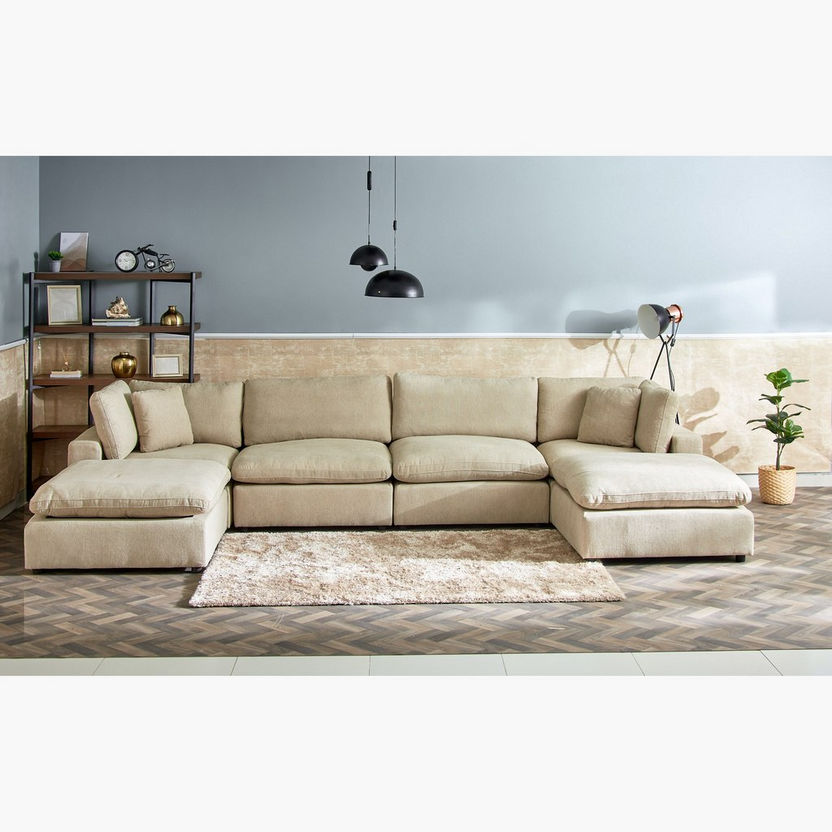 Signora Corner Fabric Sofa with 2 Cushions-Modular Sofas-image-7