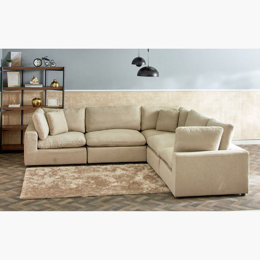 Signora Corner Fabric Sofa with 2 Cushions-Modular Sofas-image-8