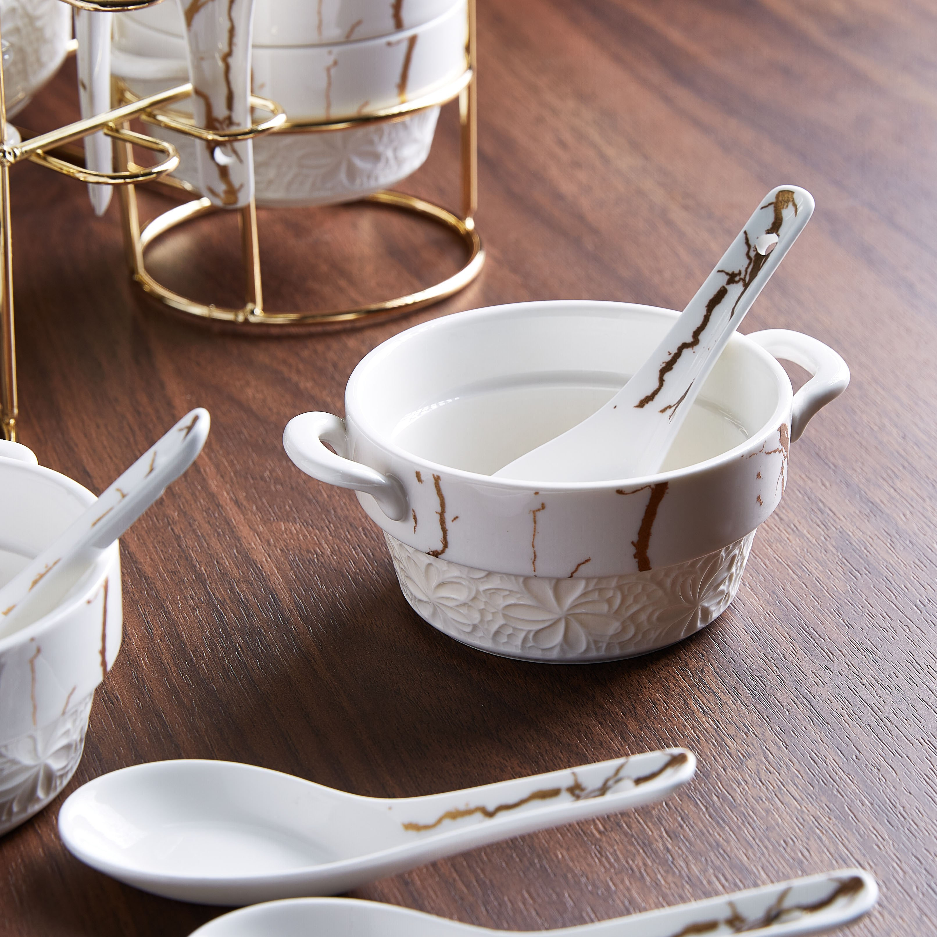 طقم شوربة بطبعات من أورشيد - 16 قطعة-hbxdecorandfurnishings-tabletop-serveware-image-2