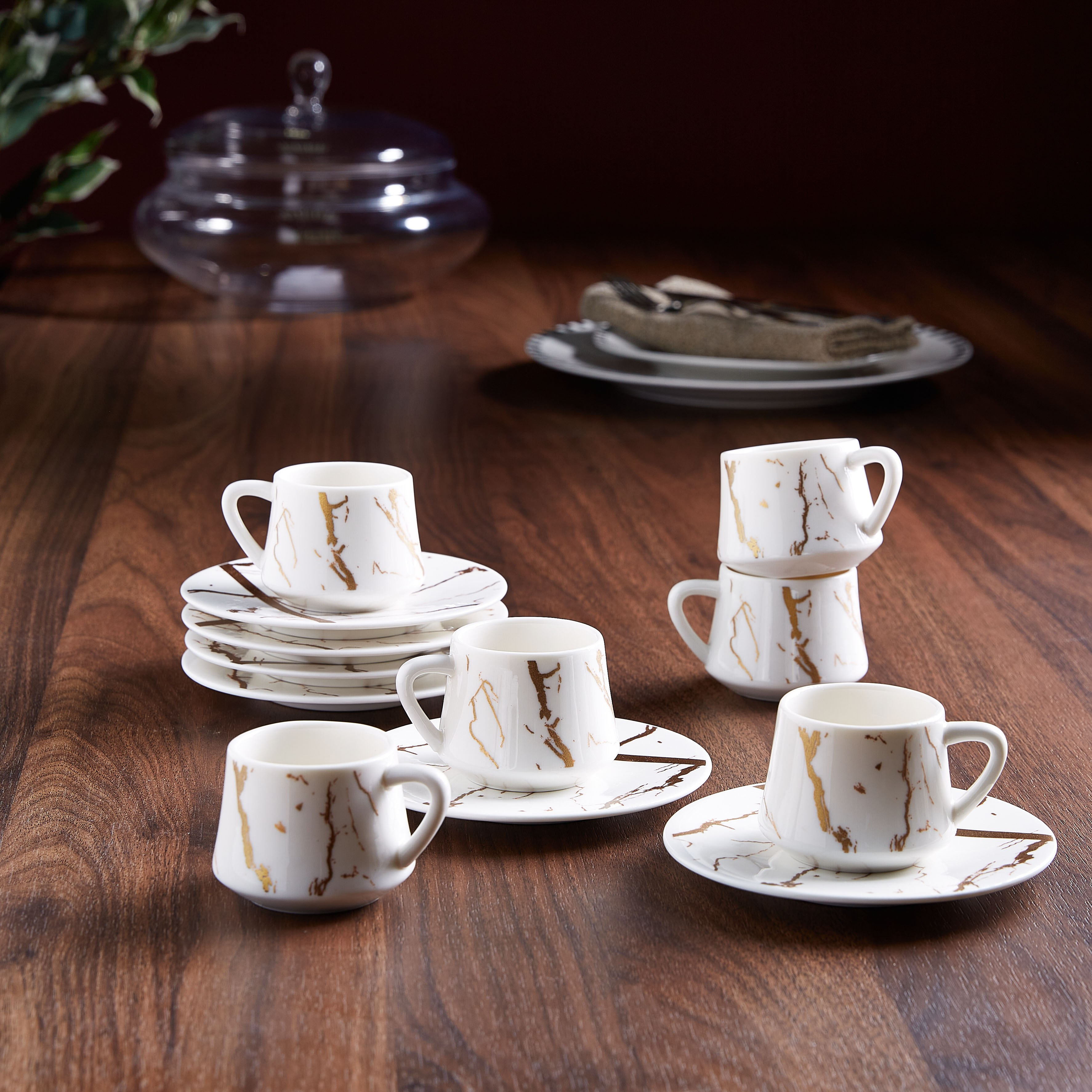 طقم فناجين بصحون وطبعات 12 قطعة من أوركيد - 80 مل-hbxhomeware-diningandtabletop-coffeeandteasets-image-3