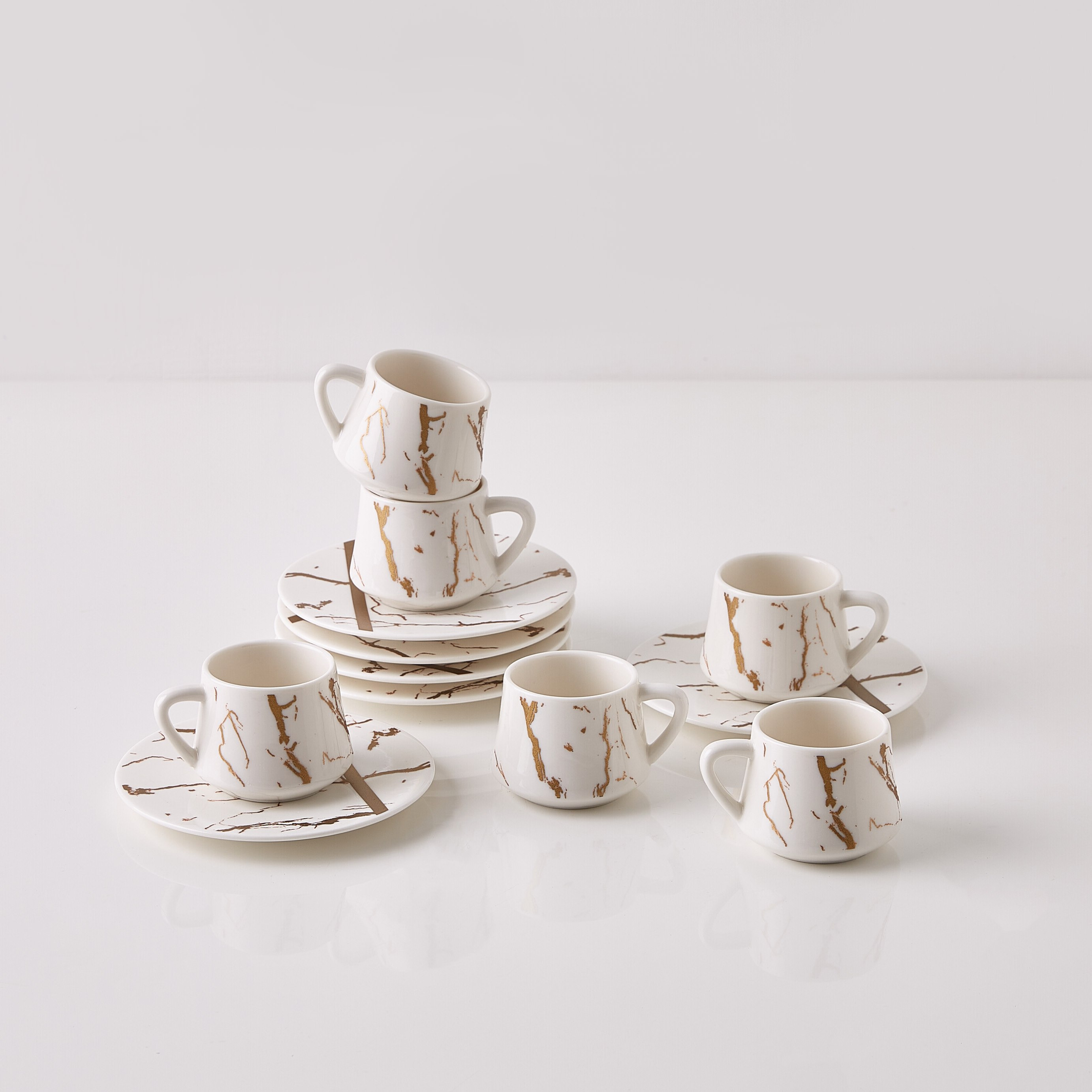 طقم فناجين بصحون وطبعات 12 قطعة من أوركيد - 80 مل-hbxhomeware-diningandtabletop-coffeeandteasets-image-4