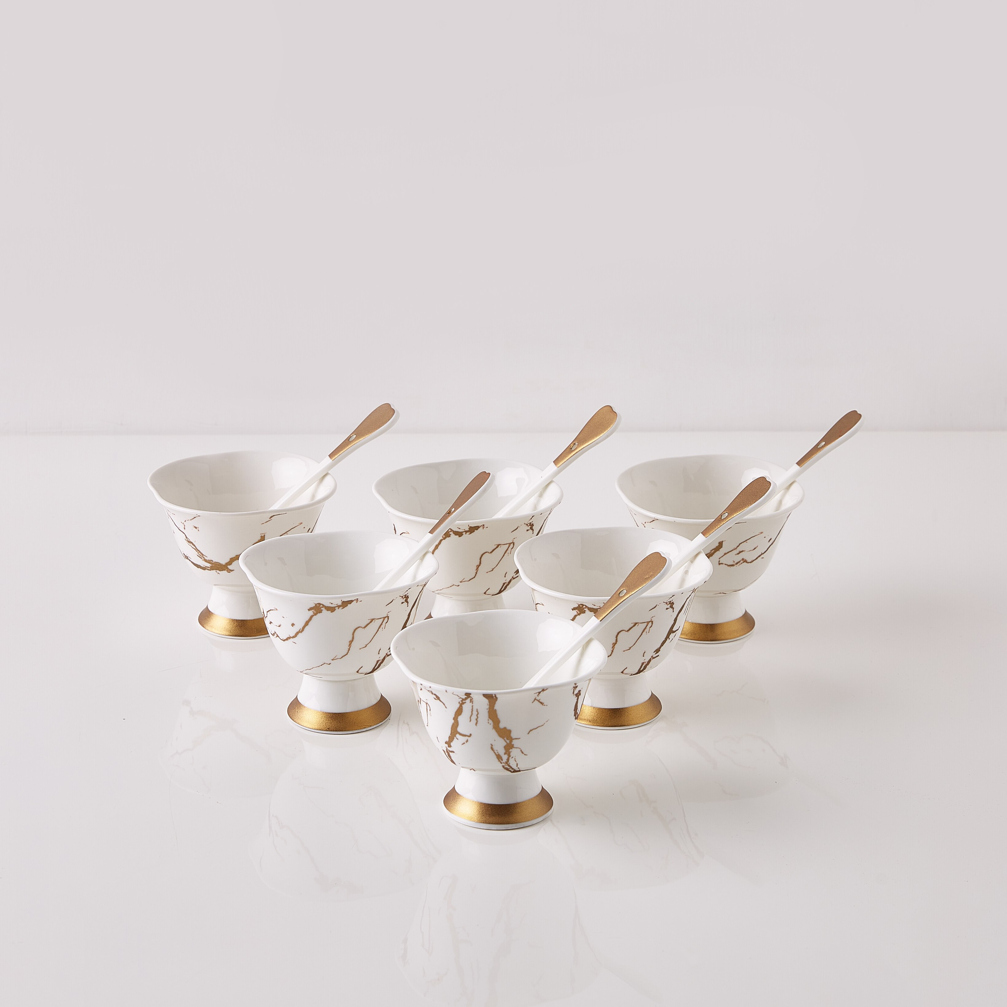 طقم أكواب أيس كريم 12 قطعة بطبعات من أوركيد - 250 مل-hbxdecorandfurnishings-tabletop-serveware-image-5