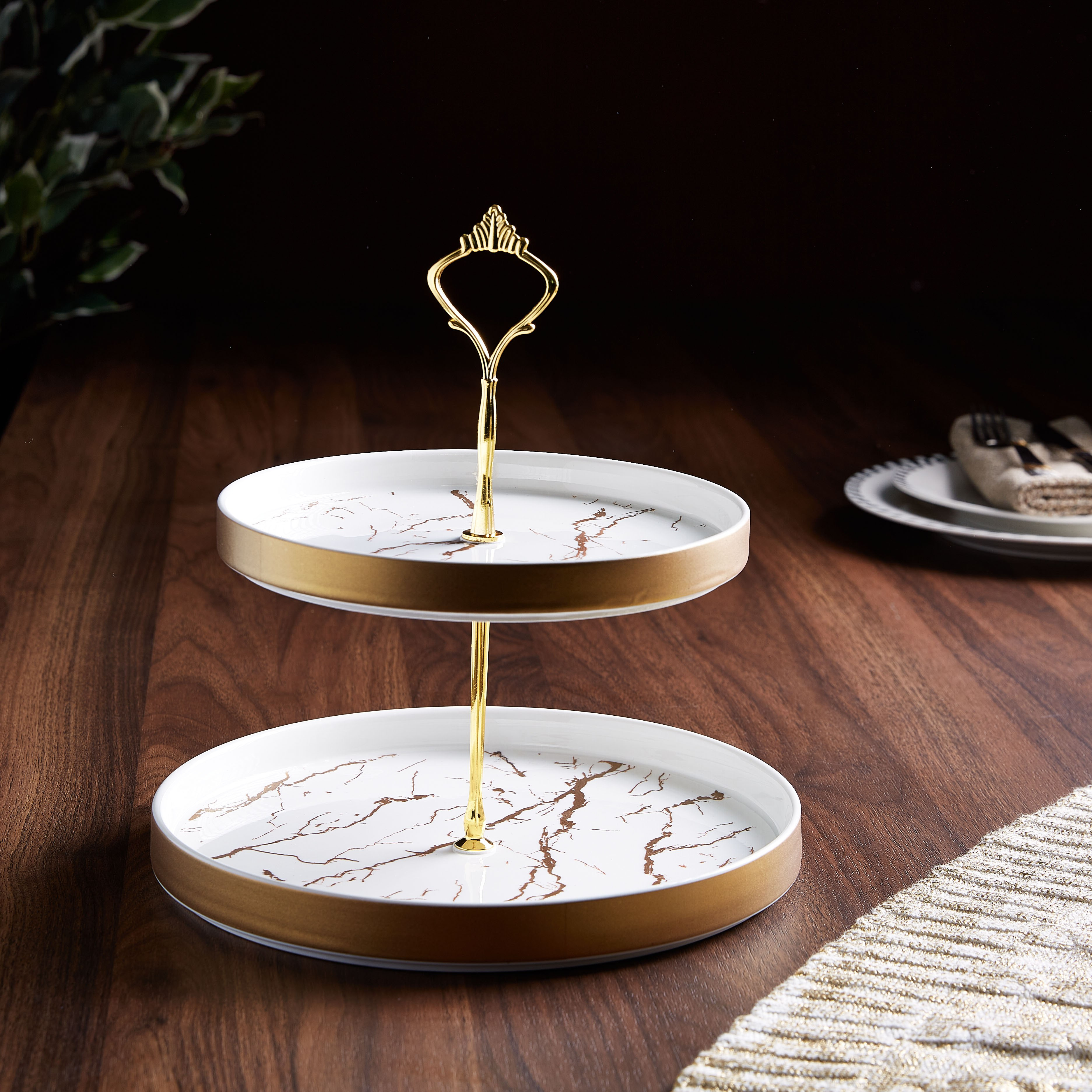 طقم حامل كعك بطابقين وطبعات من أوركيد-hbxdecorandfurnishings-tabletop-serveware-image-4