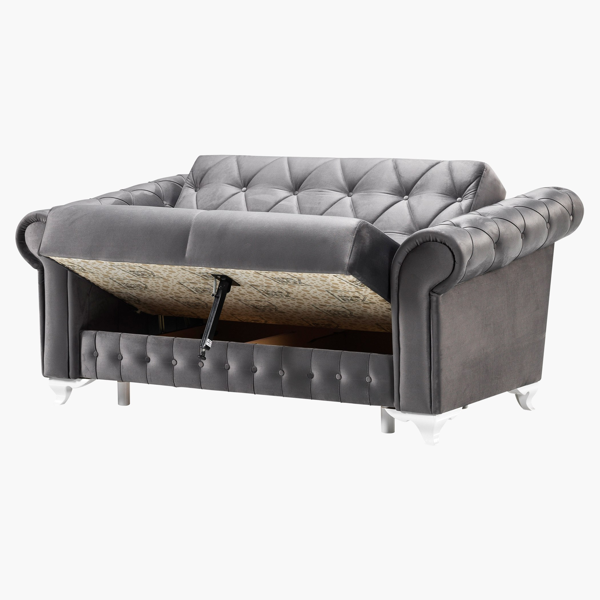Carrine 2-Seater Velvet Sofa Bed with 3 Scatter Cushions-hbxlivingroom-sofasandarmchairs-sofas-image-3