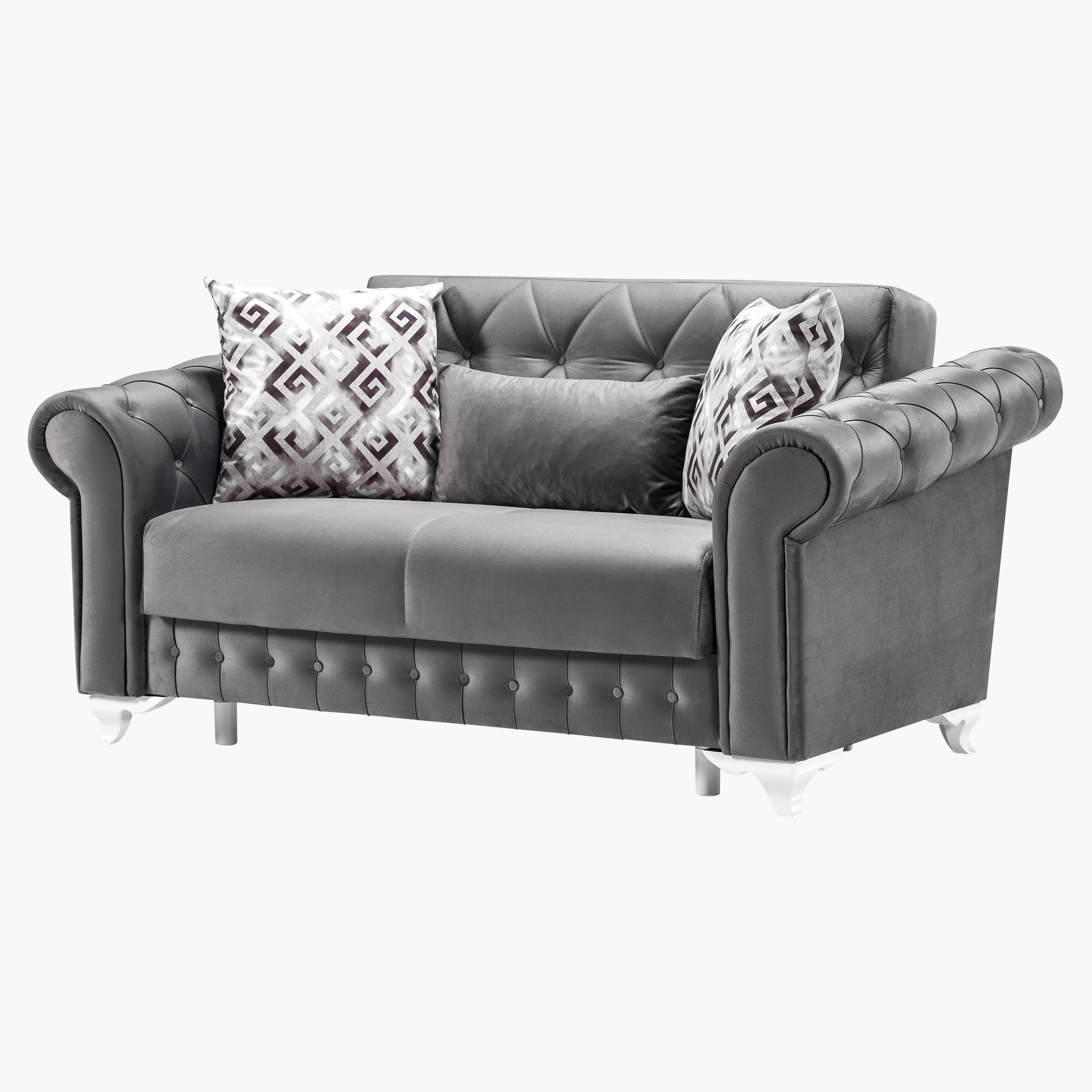 Carrine 2-Seater Velvet Sofa Bed with 3 Scatter Cushions-hbxlivingroom-sofasandarmchairs-sofas-image-6