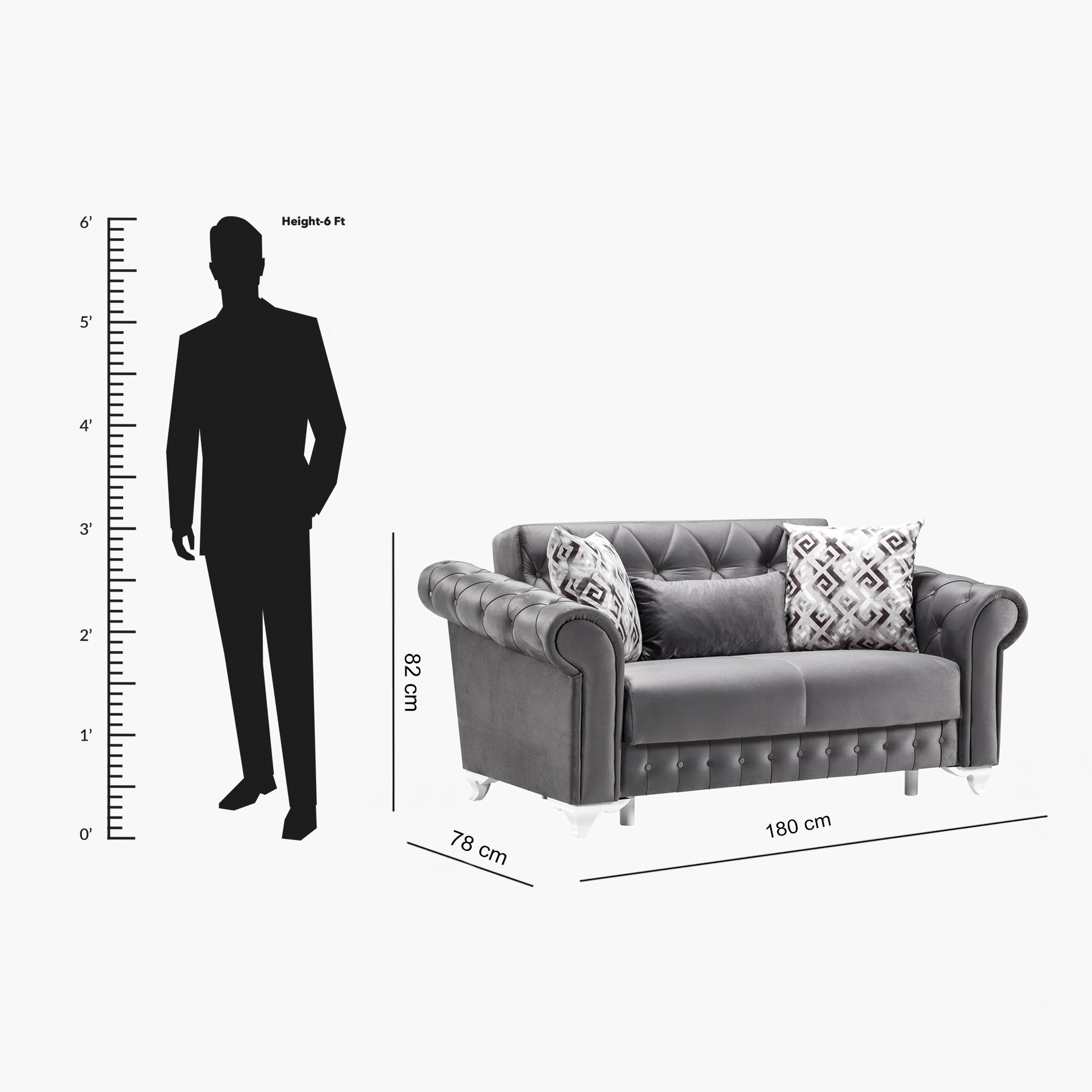Carrine 2-Seater Velvet Sofa Bed with 3 Scatter Cushions-hbxlivingroom-sofasandarmchairs-sofas-image-8