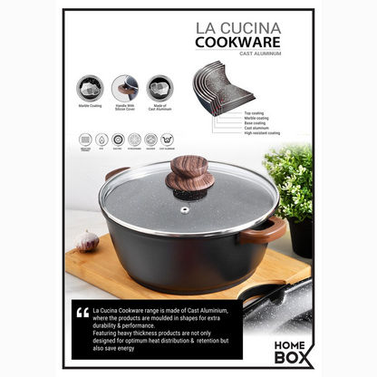 La Cucina Die Cast Aluminium Induction Base Frying Pan - 24 cm-Cookware-image-3