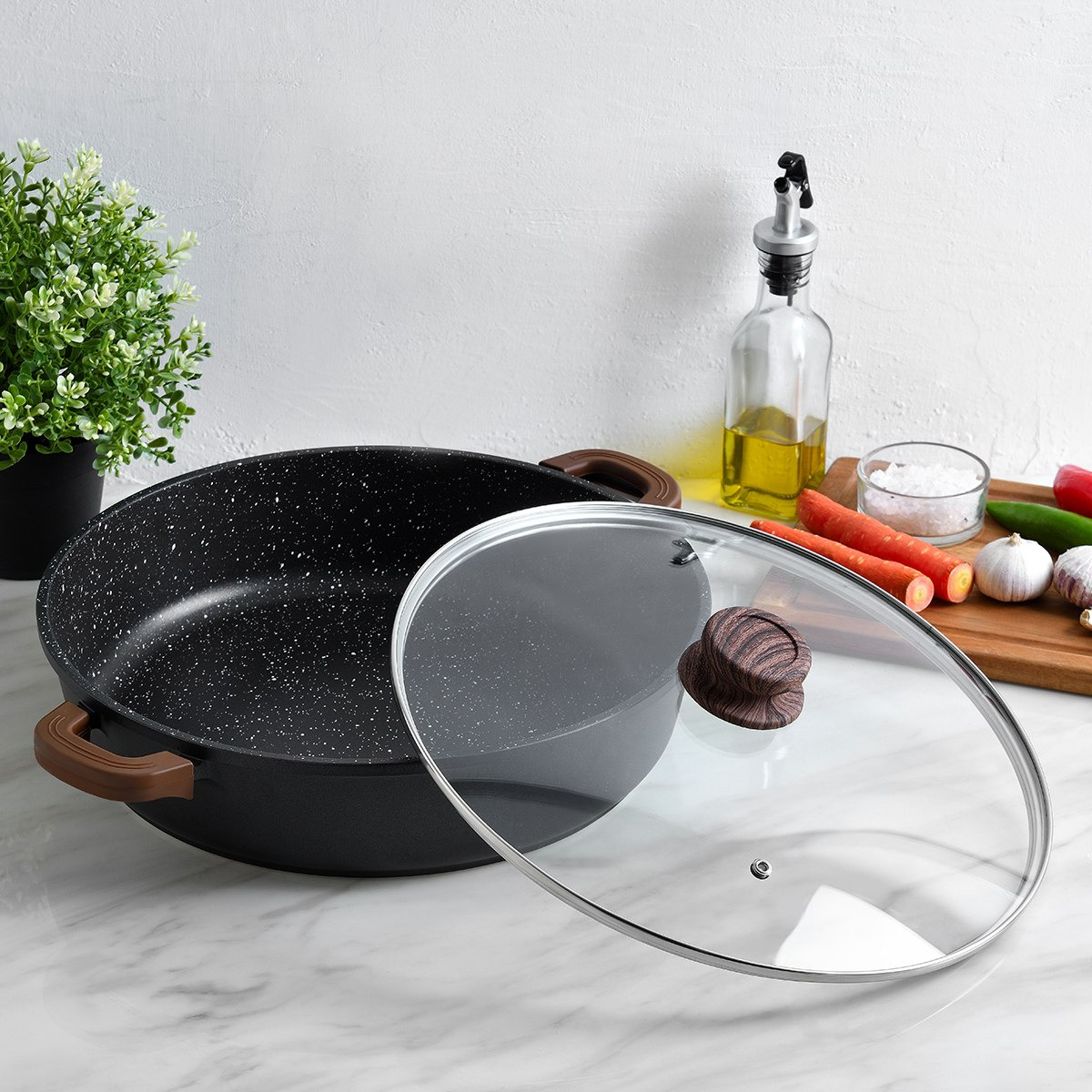 La Cucina Die Cast Induction Shallow Pot - 3.5 L-hbxkitchen-kitchenware-foodpreparation-image-1