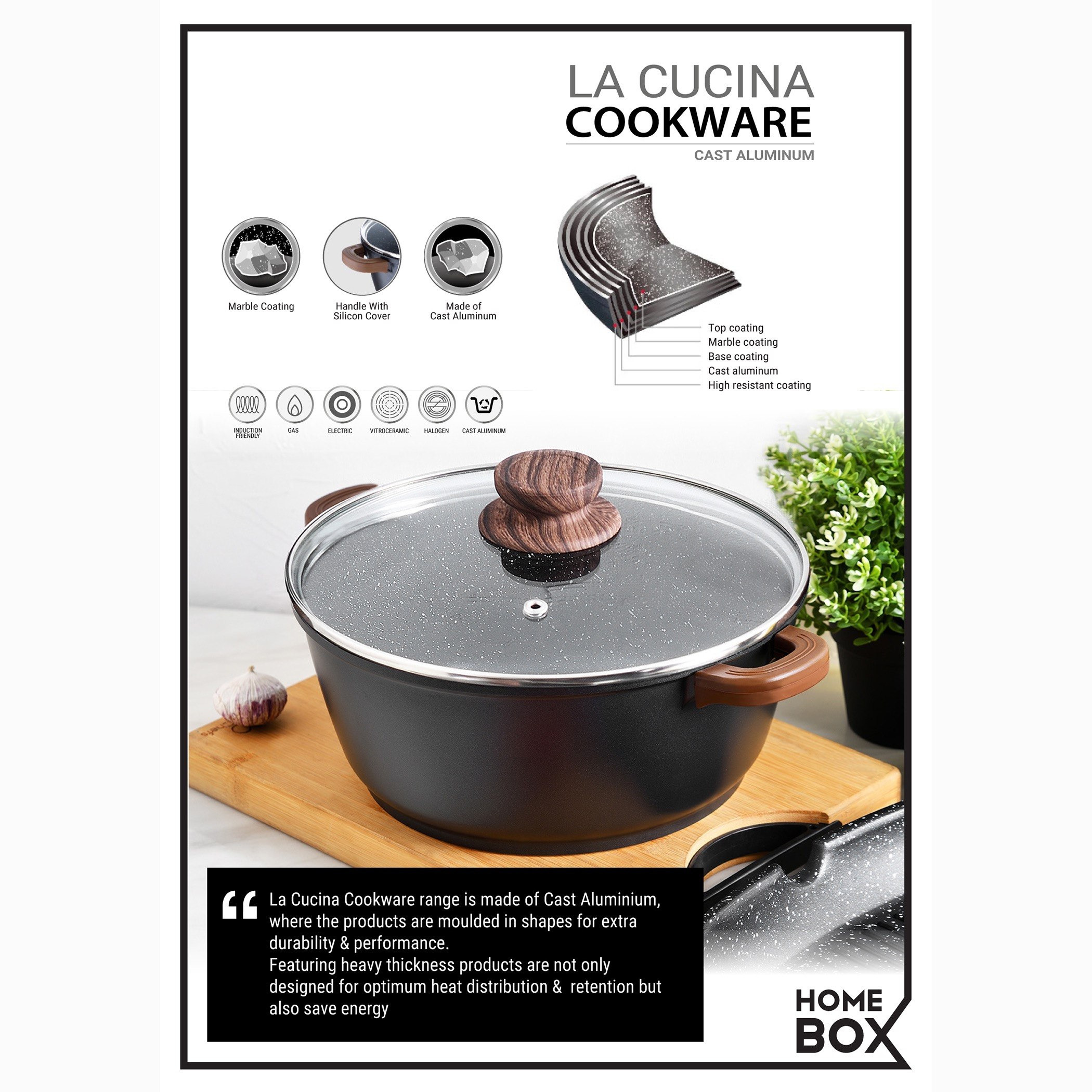 La Cucina Die Cast Aluminium Grill Pan - 28 cm-hbxkitchen-kitchenware-foodpreparation-image-5