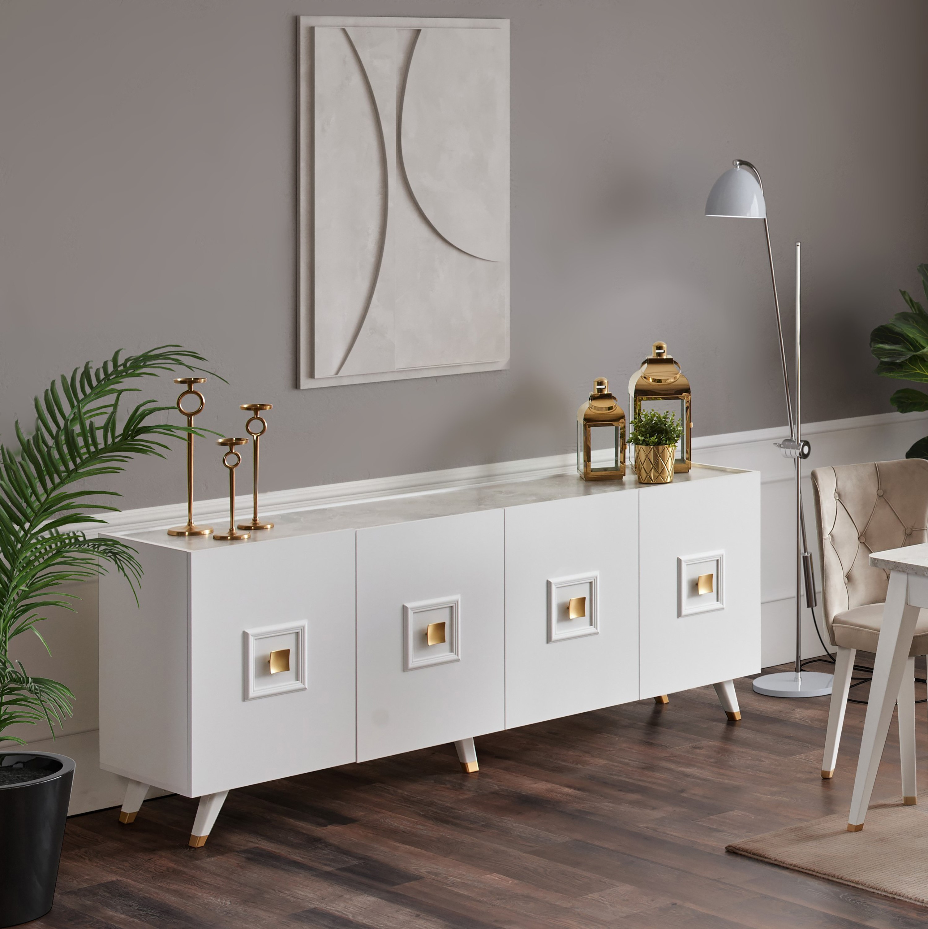 Ivanka 4-Door Sideboard-hbxfurniture-diningroom-buffetsandsideboards-image-1