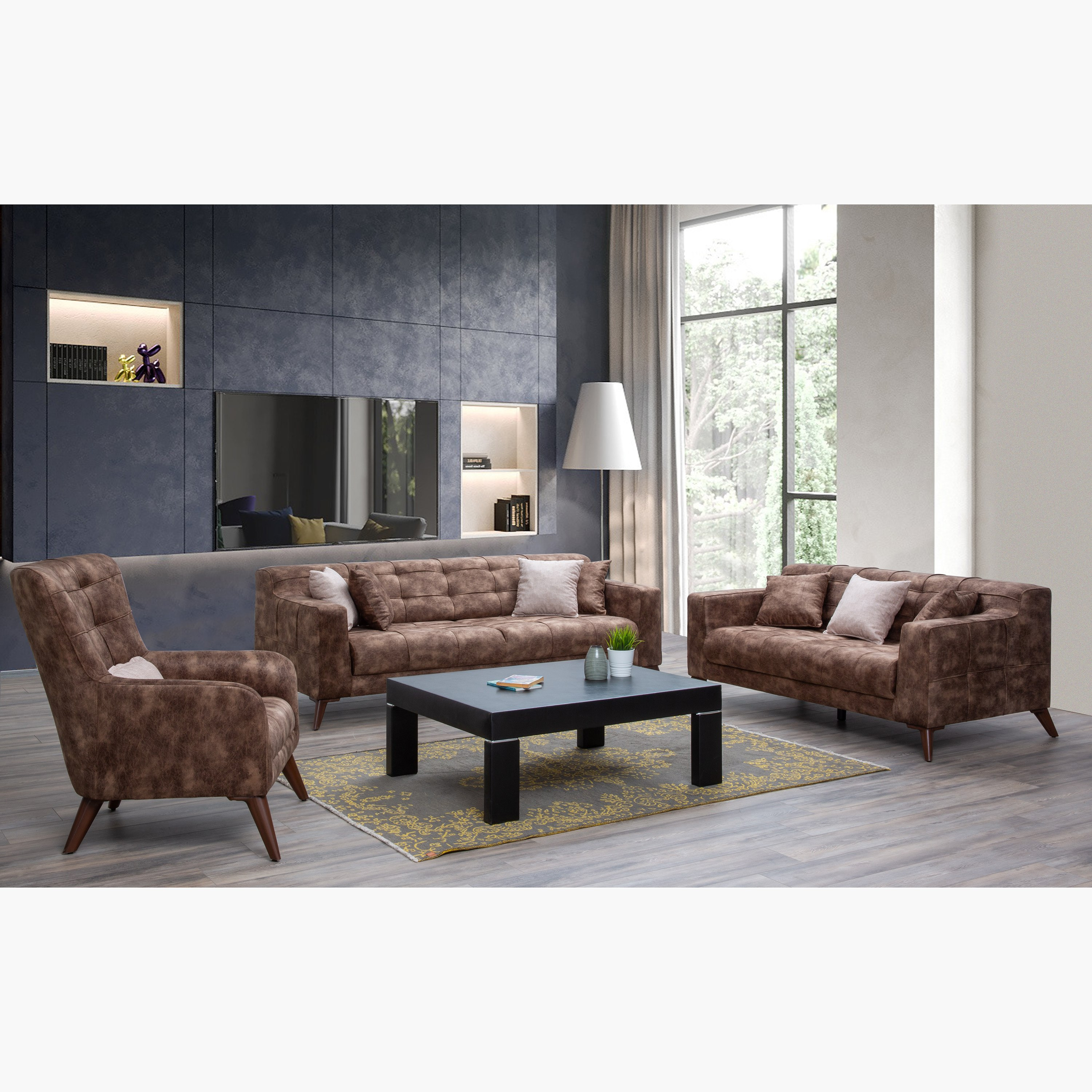 كنبة استرخاء بمقعدين مع 3 وسائد منفصلة من ريسايتل-hbxlivingroom-sofasandarmchairs-sofas-image-9