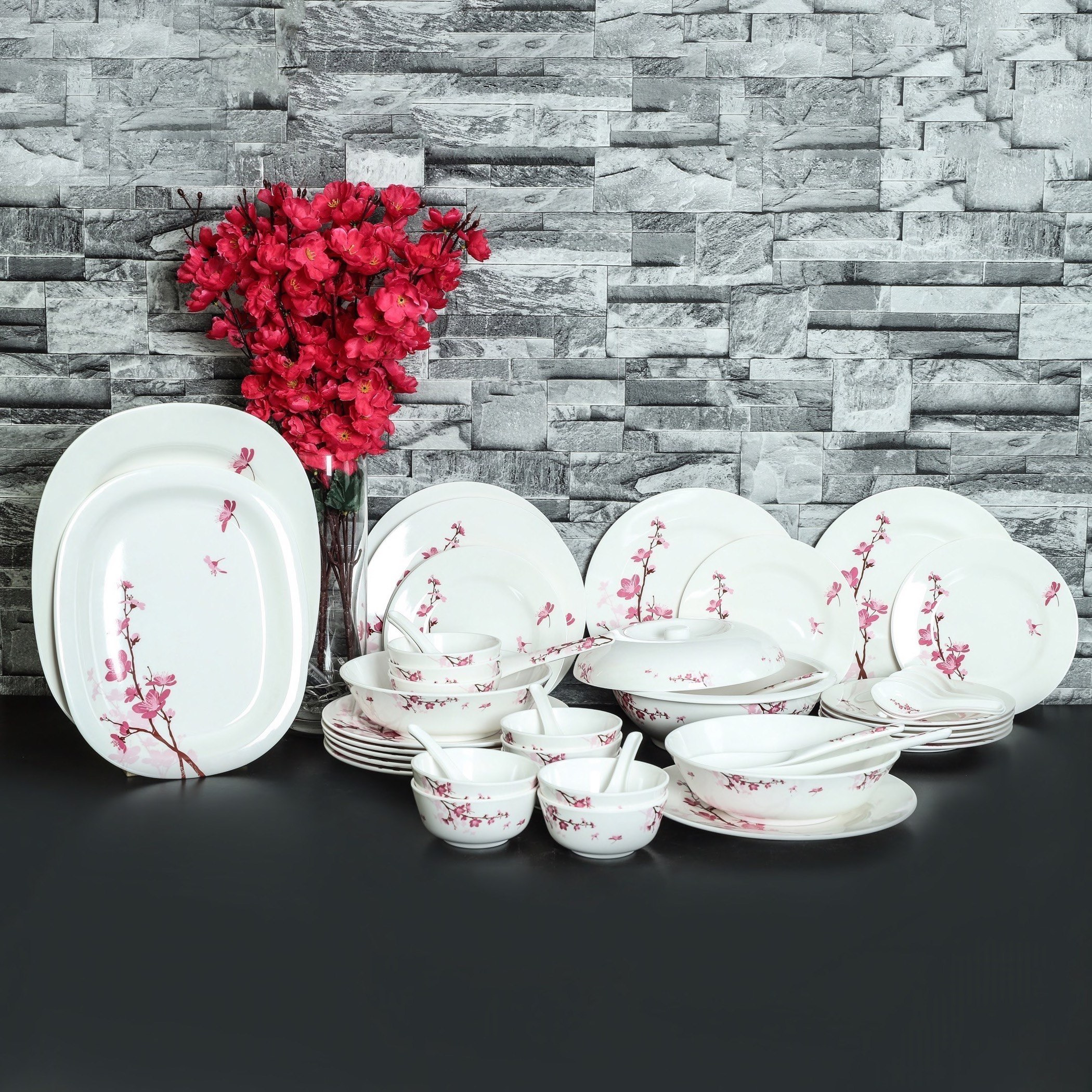Pink Blossom 50-Piece Dinner Set-hbxhomeware-hbxkitchen-image-1