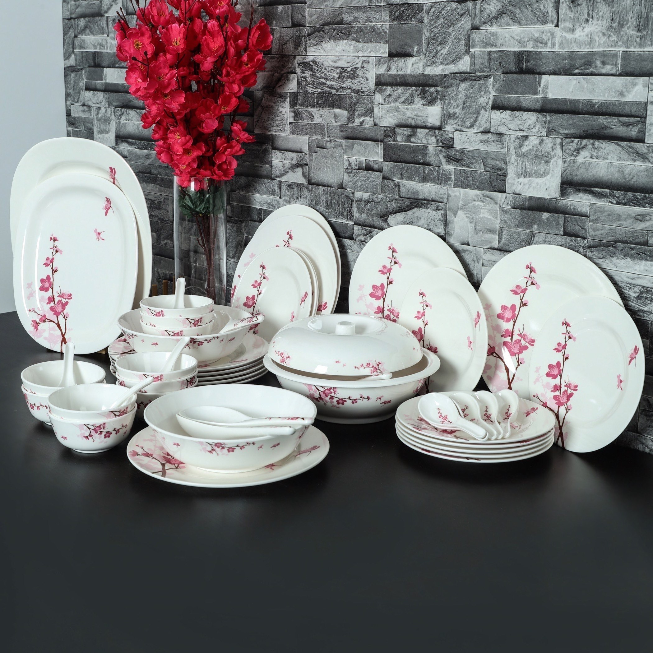 Pink Blossom 50-Piece Dinner Set-hbxhomeware-hbxkitchen-image-2