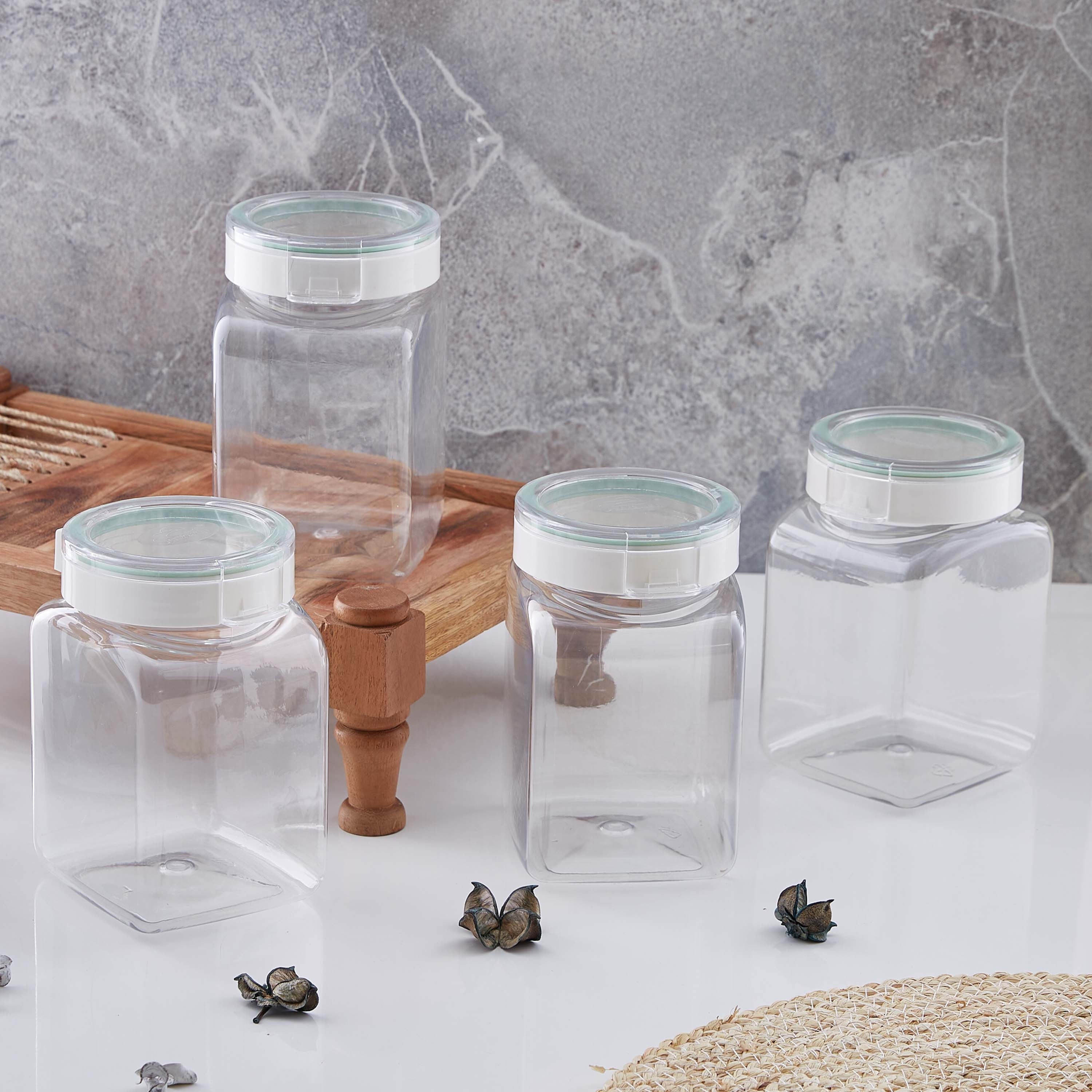 Easy Click 4-Piece Canister Set - 1 L-hbxhomeware-hbxkitchen-image-1