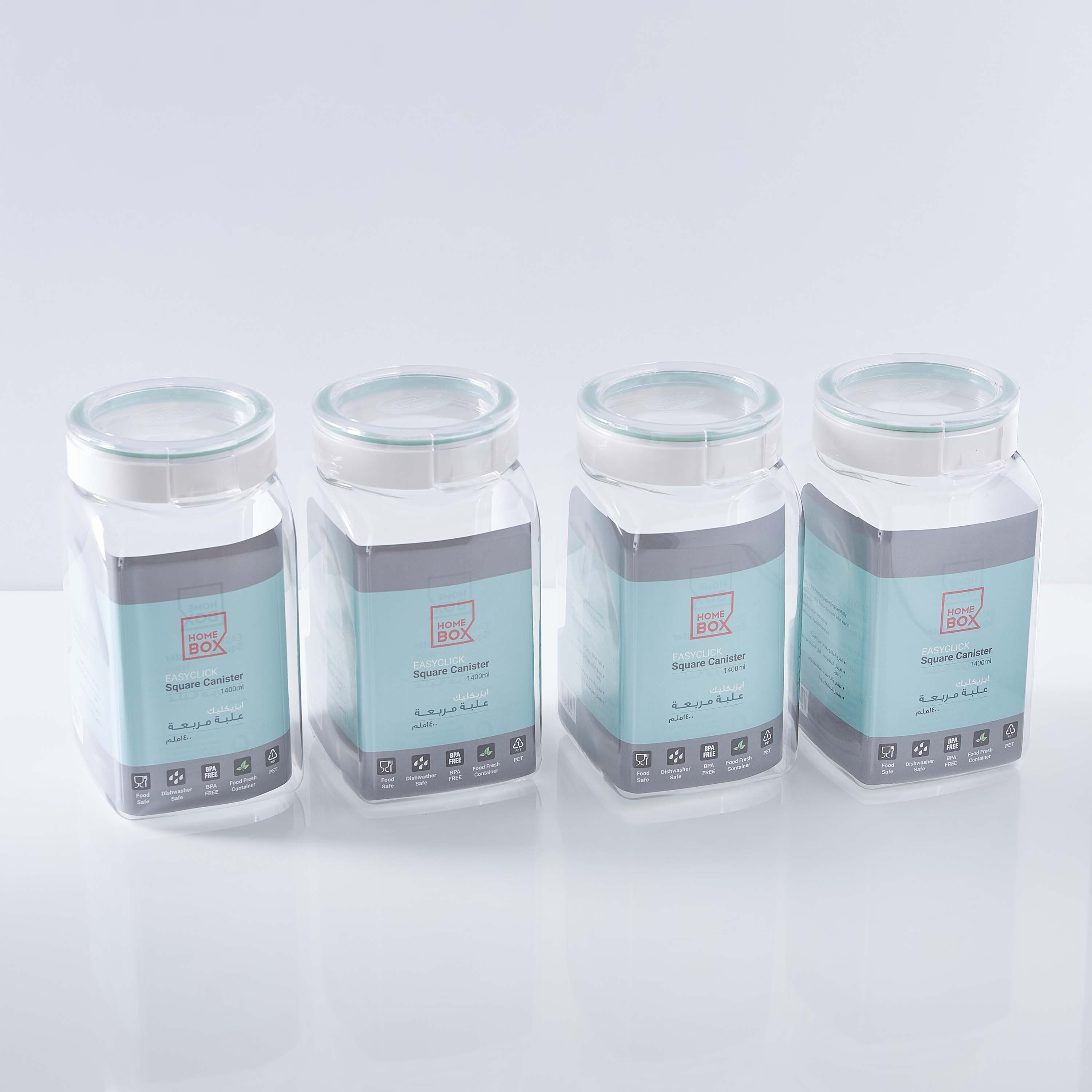 طقم حاويات مربّعة 4 قطع من إيزي كليك - 1.4 لتر-hbxhomeware-hbxkitchen-image-5