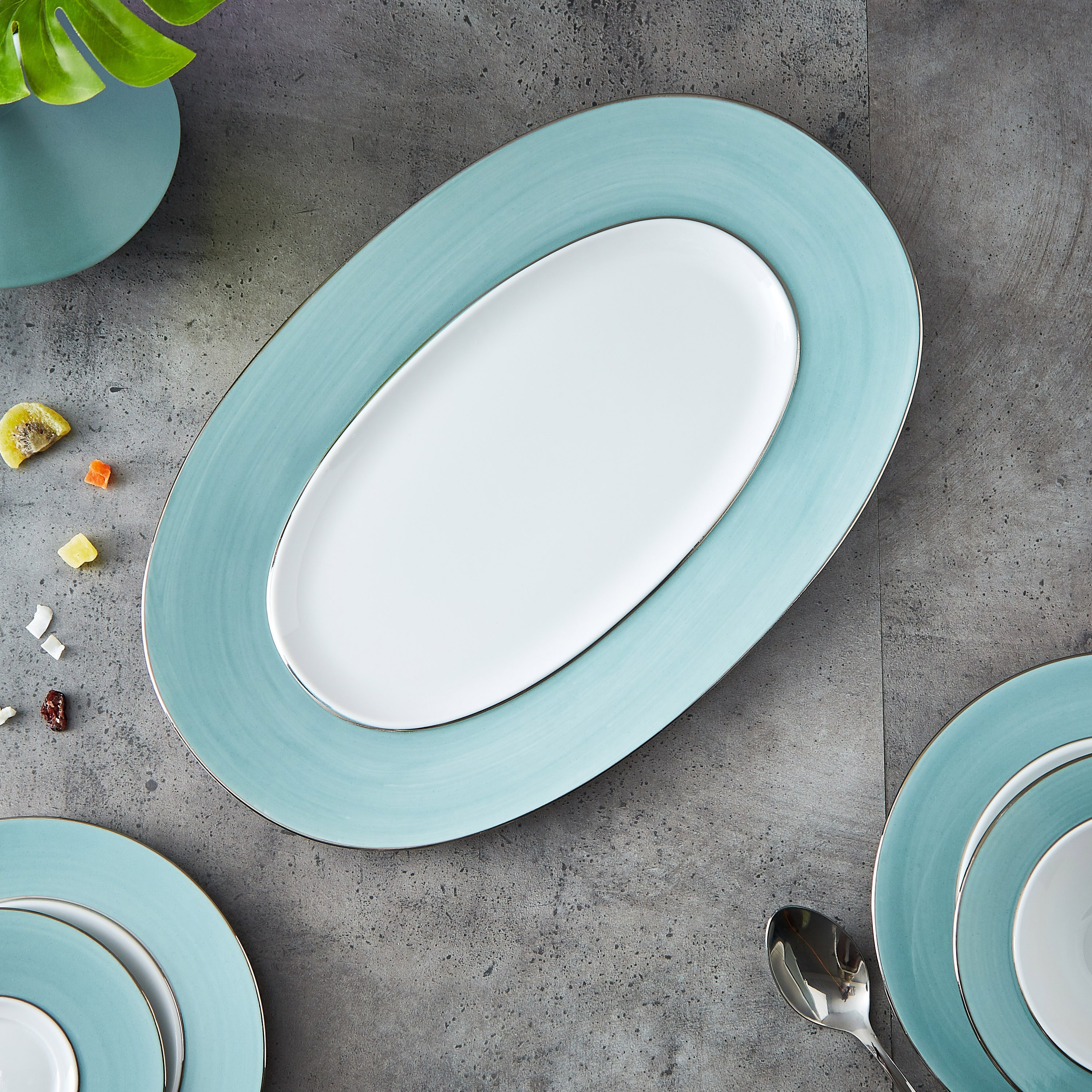 Elegente Oval Platter - 38 cm-hbxdecorandfurnishings-tabletop-crockery-image-3