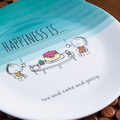 Happiness Printed Slogan Snack Plate - 23 cm-Serveware-image-1