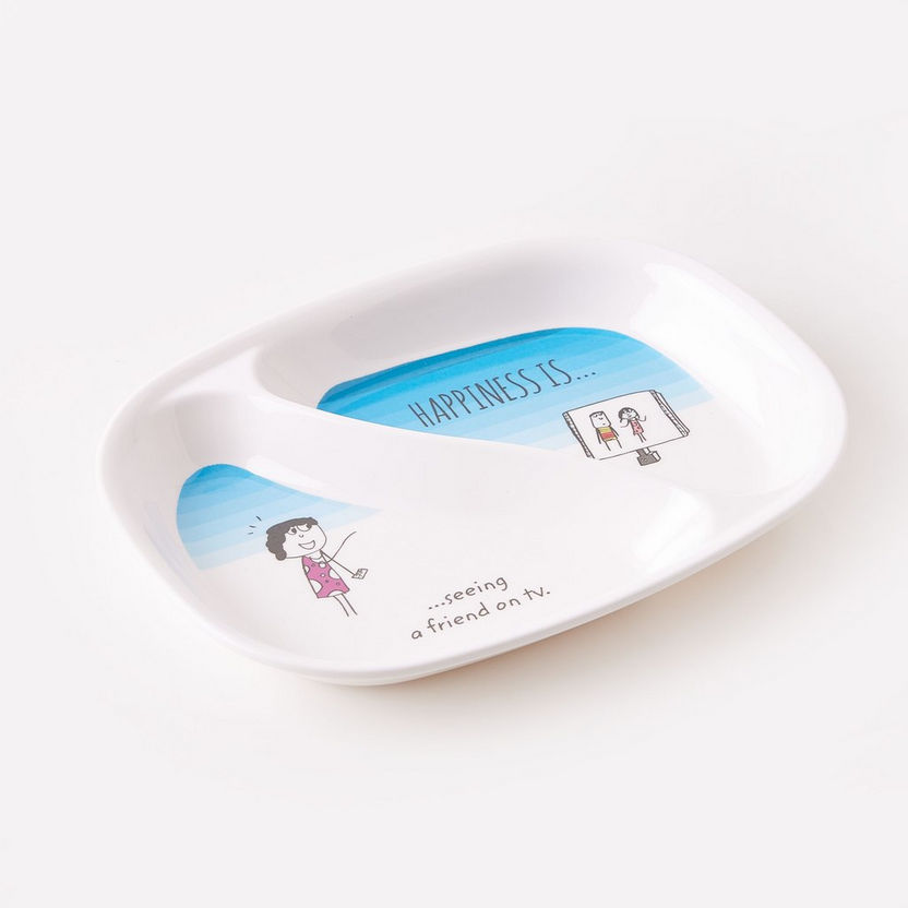Happiness Printed 2-Partition Plate - 22 cm-Serveware-image-3