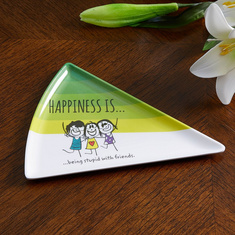 Happiness Printed Pizza Plate - 21 cms