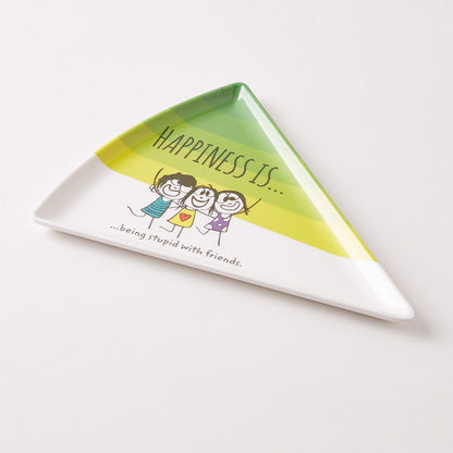 Happiness Printed Pizza Plate - 21 cms