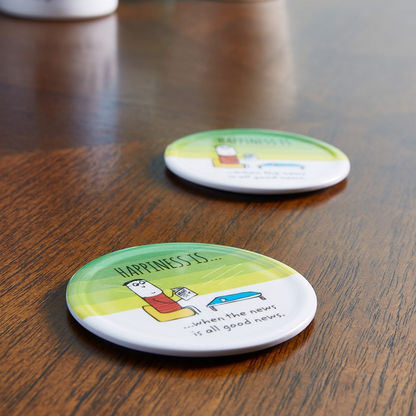 Happiness Printed Coasters - Set of 6