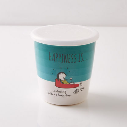 Happiness Printed Storage Jar - 850 ml