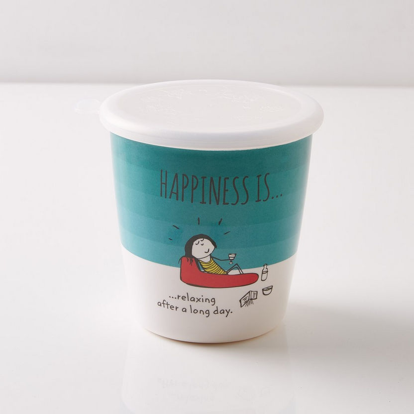 Happiness Printed Storage Jar - 850 ml-Containers & Jars-image-3