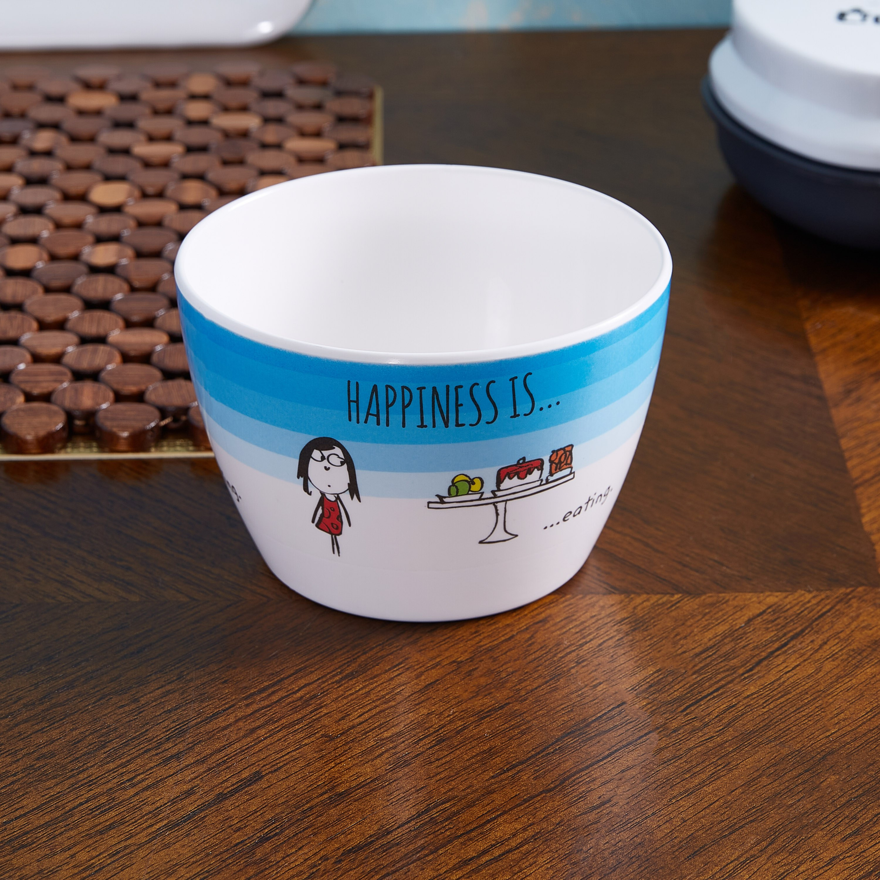 Happiness Printed Bowl - 12 cm-hbxdecorandfurnishings-tabletop-serveware-image-1