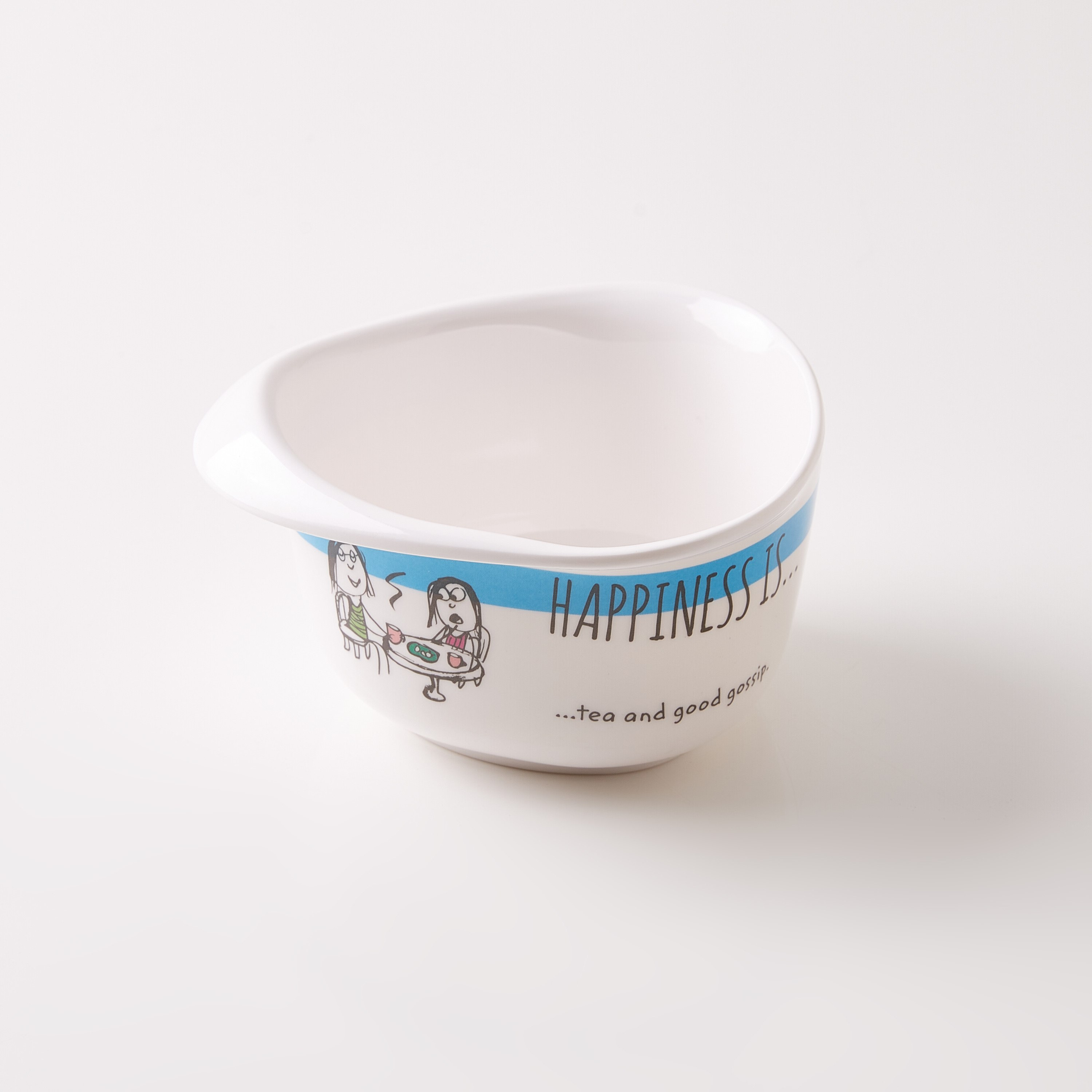 Happiness is Print Triangular Bowl - 13 cm-hbxdecorandfurnishings-tabletop-serveware-image-4