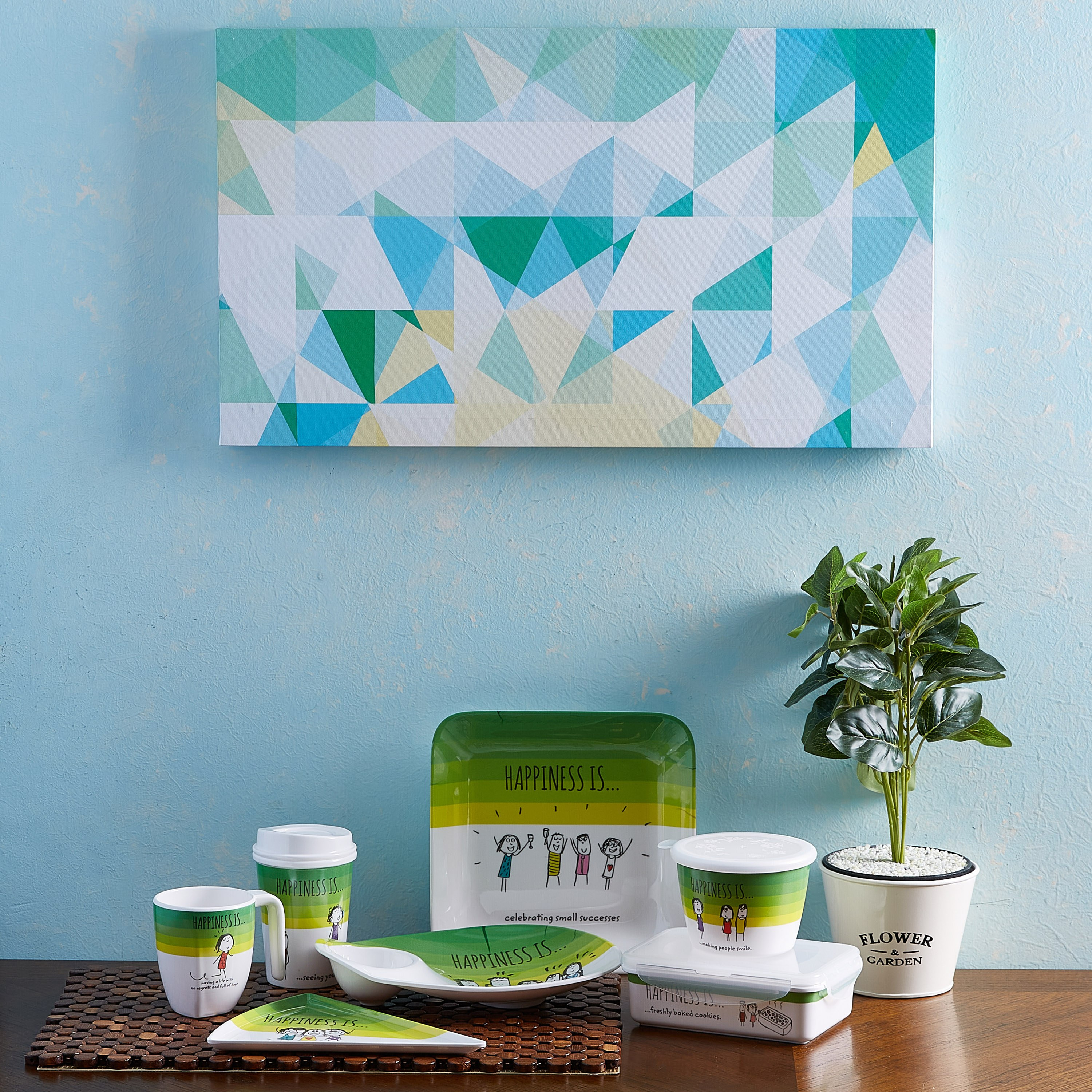 وعاء شيب أند ديب بطبعات من هابينيس - 26x21 سم-hbxdecorandfurnishings-tabletop-serveware-image-3