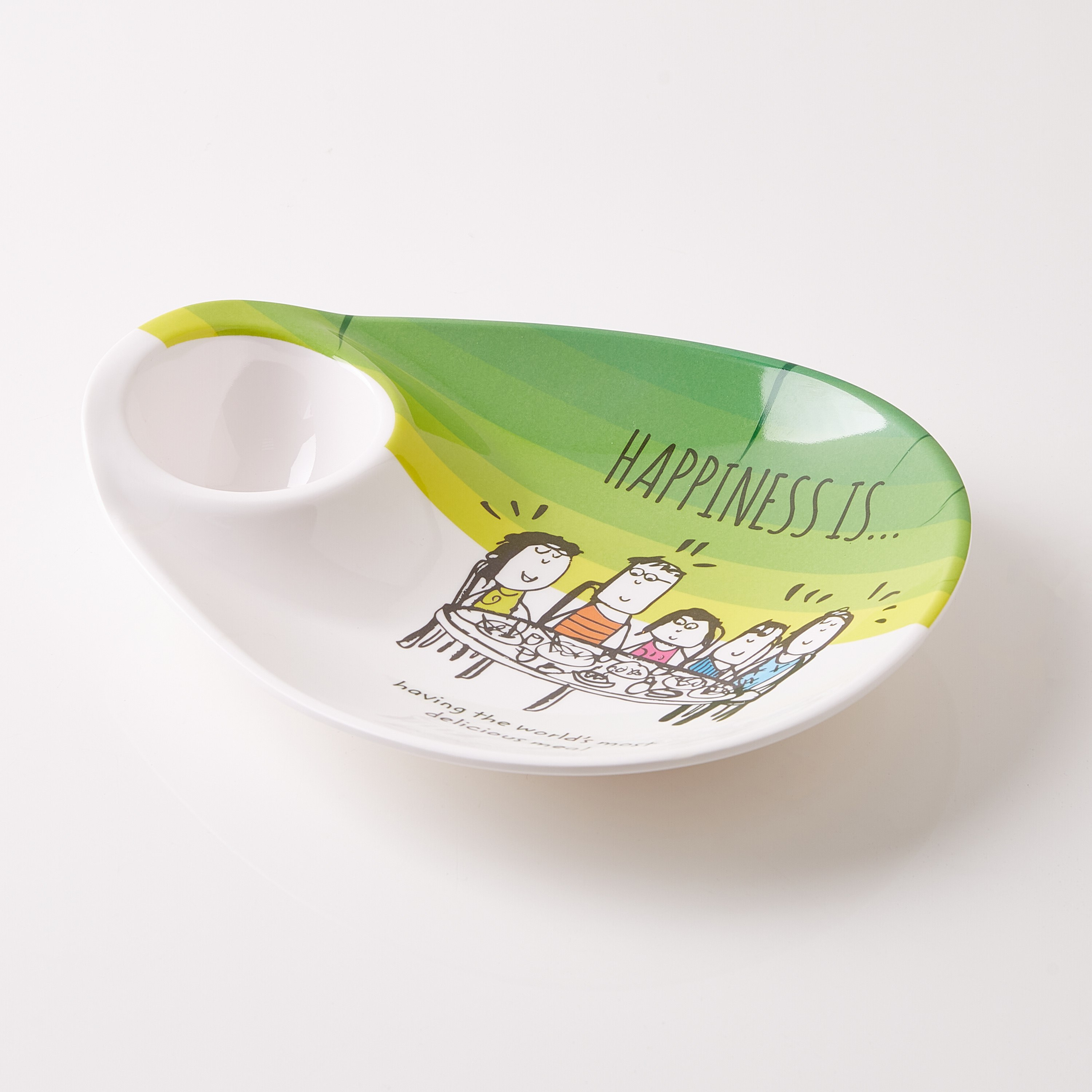 وعاء شيب أند ديب بطبعات من هابينيس - 26x21 سم-hbxdecorandfurnishings-tabletop-serveware-image-4