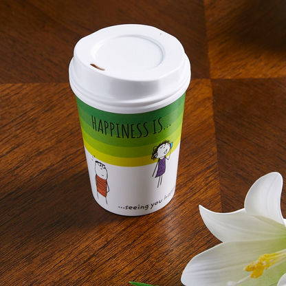 Happiness Print Travel Mug - 350 ml-Coffee and Tea Sets-image-0