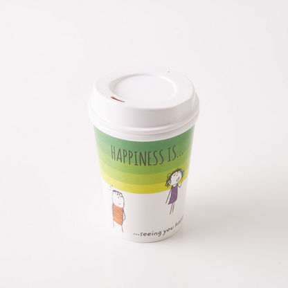 Happiness Print Travel Mug - 350 ml-Coffee and Tea Sets-image-3
