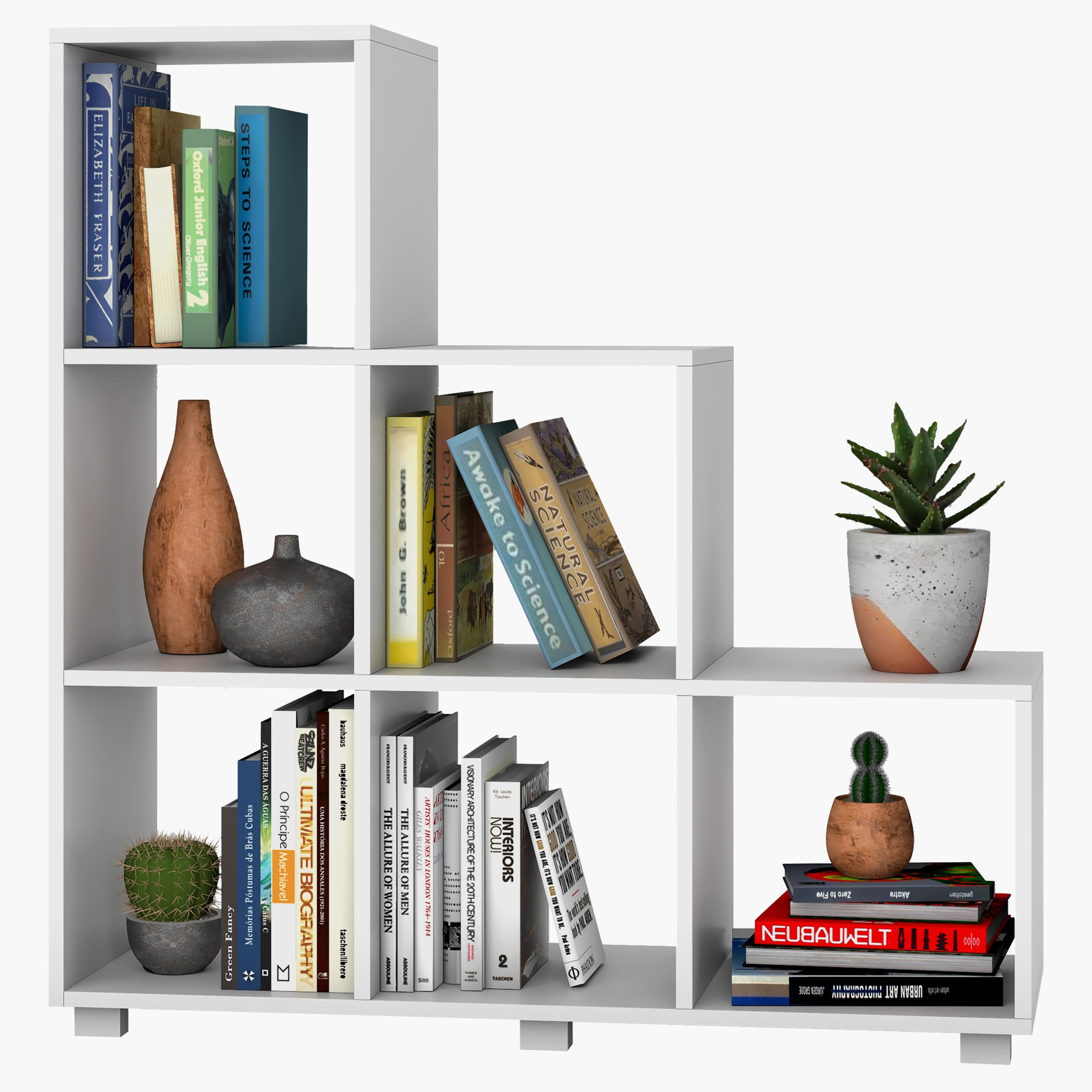 Olinda Bookcase with 6 Shelves - 98x92x30 cm-hbxfurniture-office-bookcases-image-2
