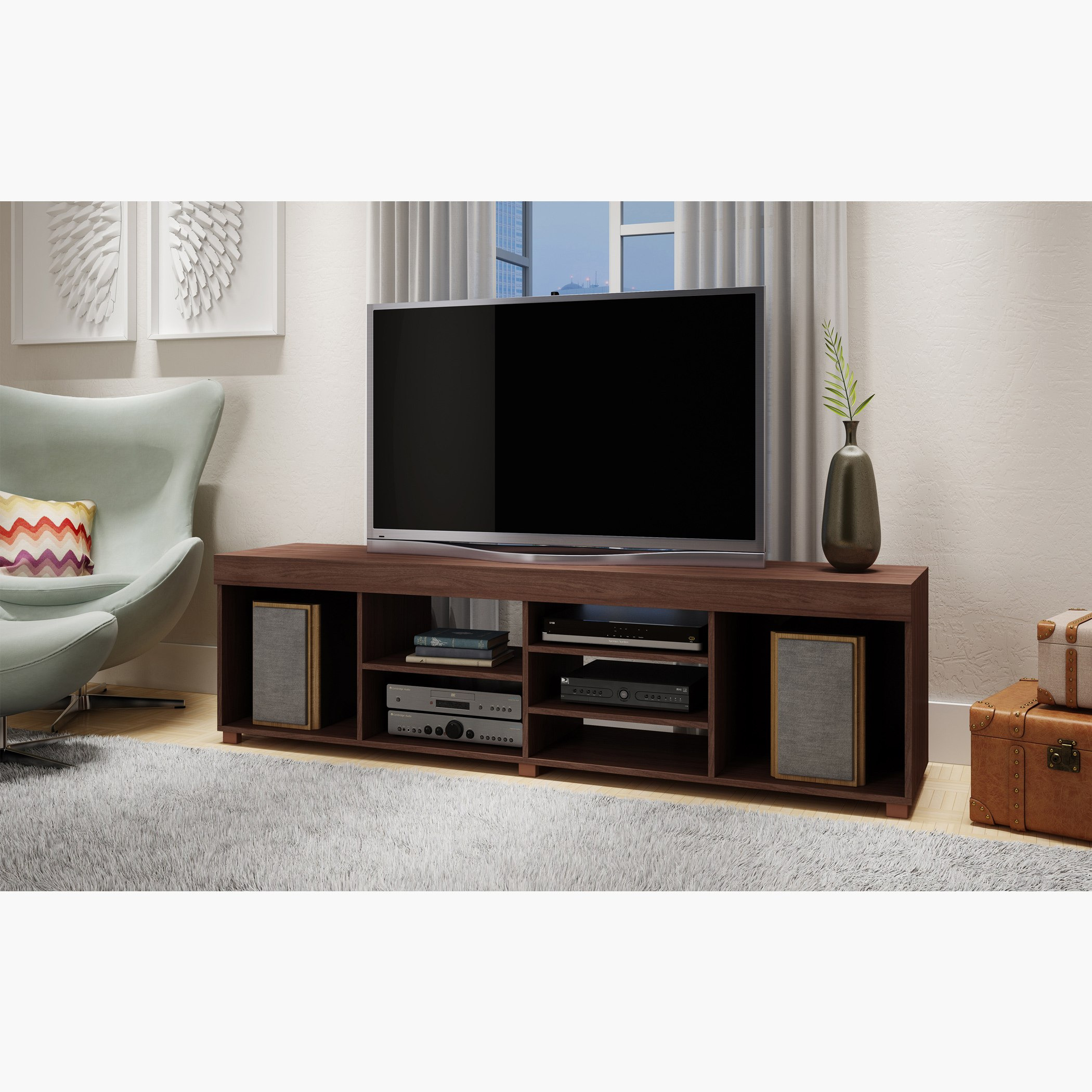 وحدة تلفزيون منخفضة للتلفزات حتى 55 بوصة من ليزا-hbxlivingroom-mediaunitsandstorage-tvunits-image-1