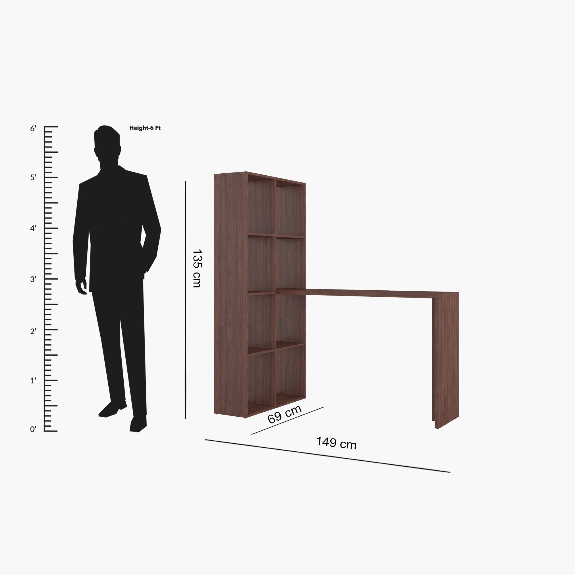 Enzo Bookcase with Study Desk-hbxfurniture-office-desks-image-4