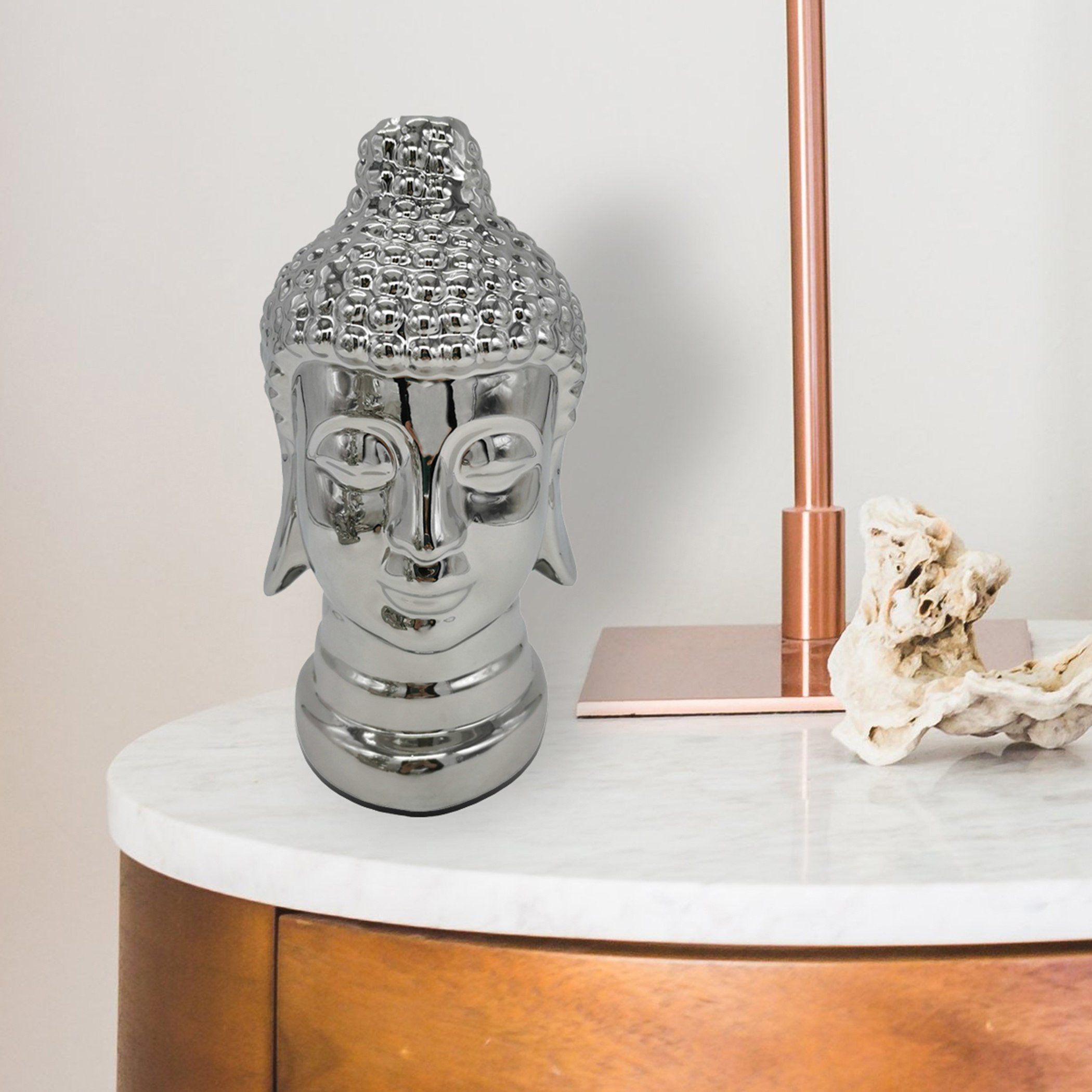 Casa Ceramic Buddha Head Figurine-hbxhomeware-homedecor-figurinesandornaments-image-1