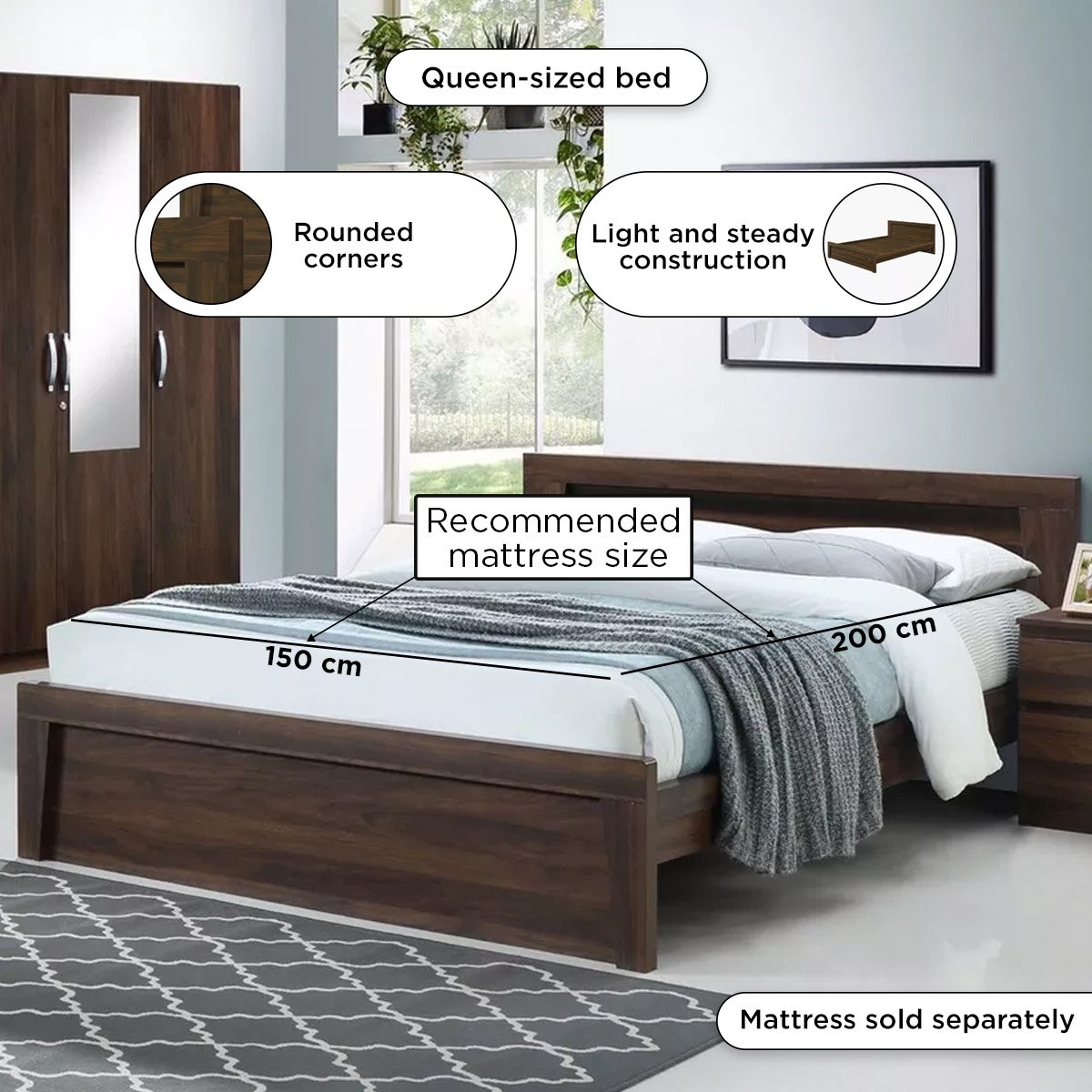 سرير كوين من كالتورب - 150x200 سم-hbxbedroom-bedsandbedsets-beds-queen-image-4