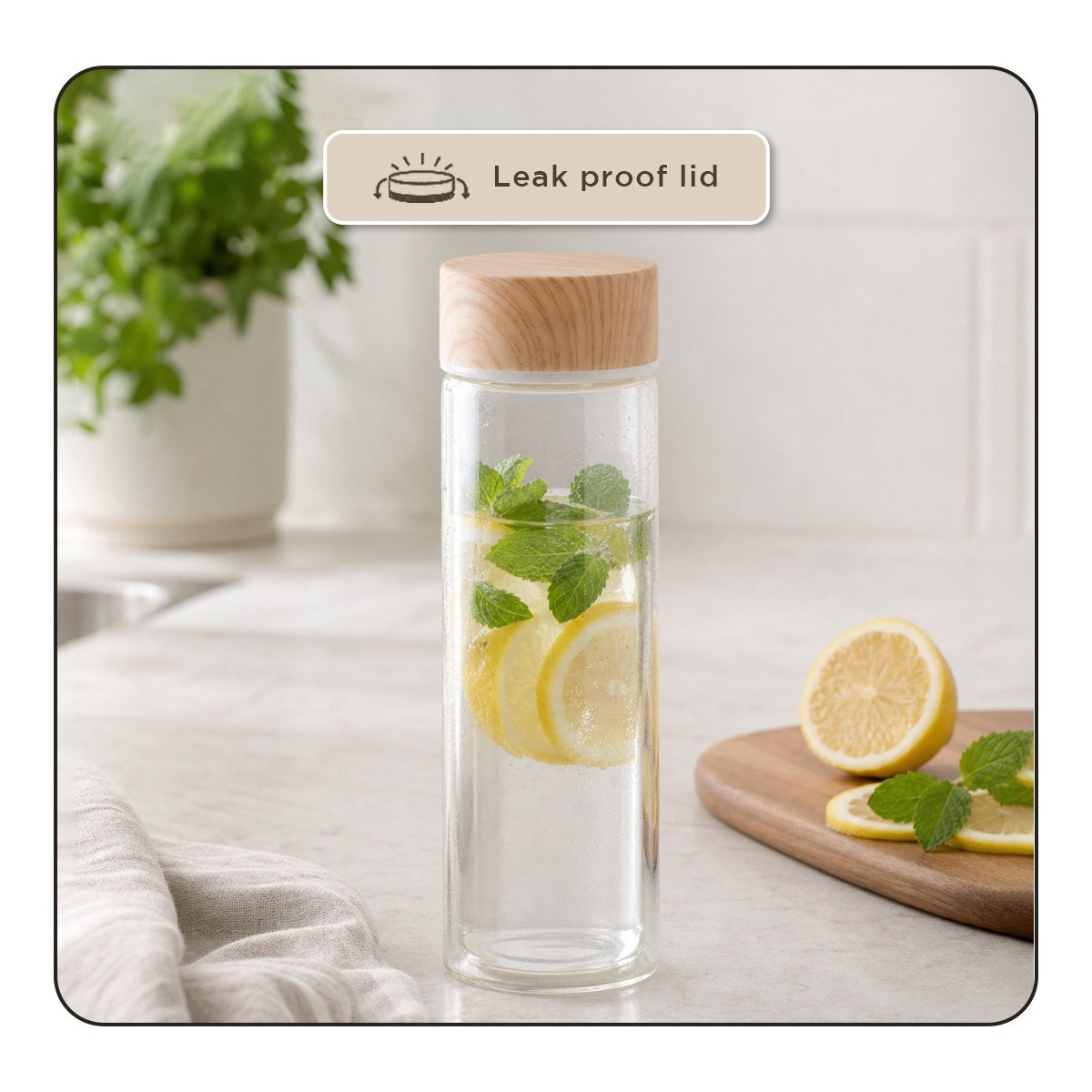 Coolers Borosilicate Bottle with Wooden Finish Lid - 500 ml-hbxhomeware-hbxkitchen-image-7