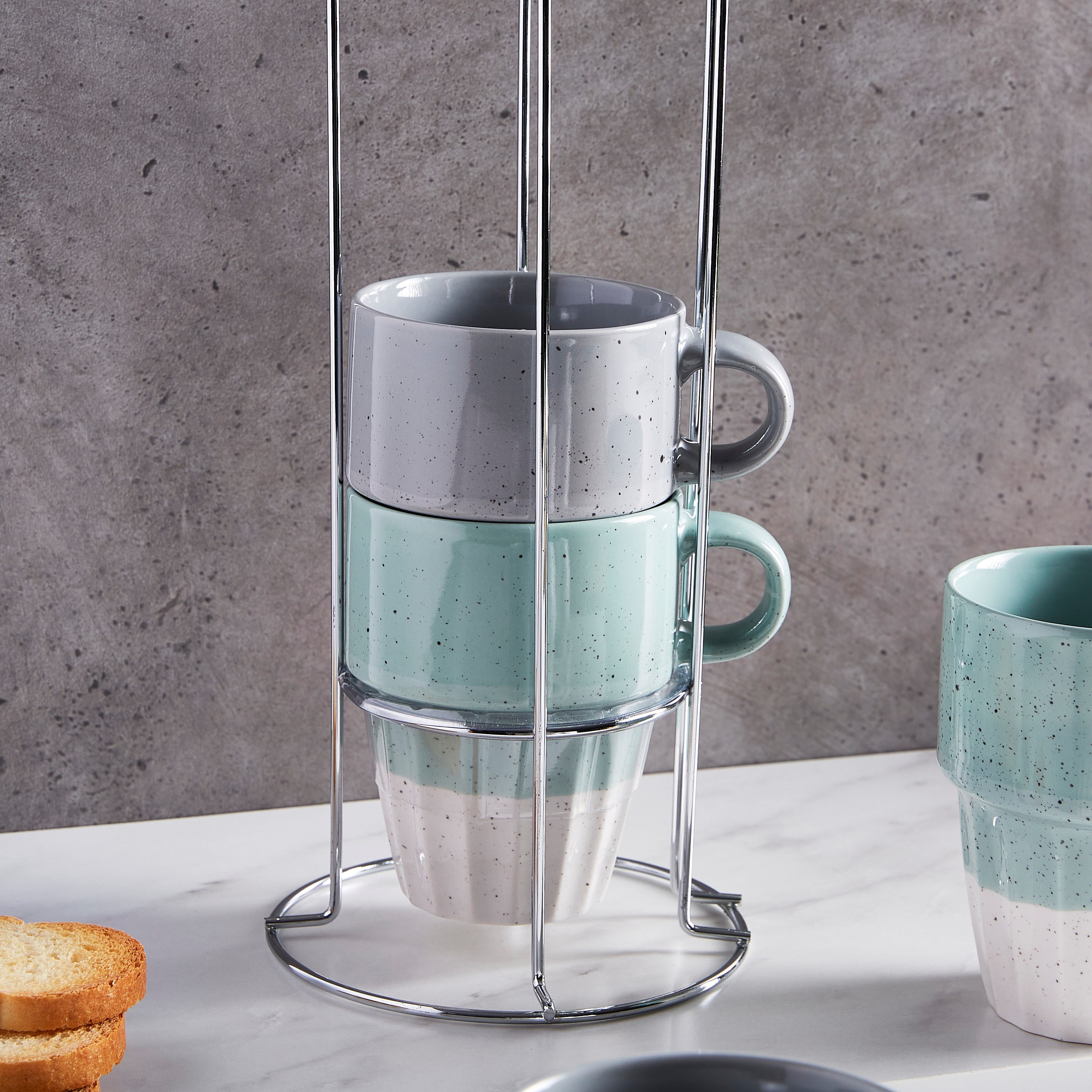 Galexia Ceramic 5-Piece Stackable Mug Set with Stand-hbxhomeware-diningandtabletop-coffeeandteasets-image-4