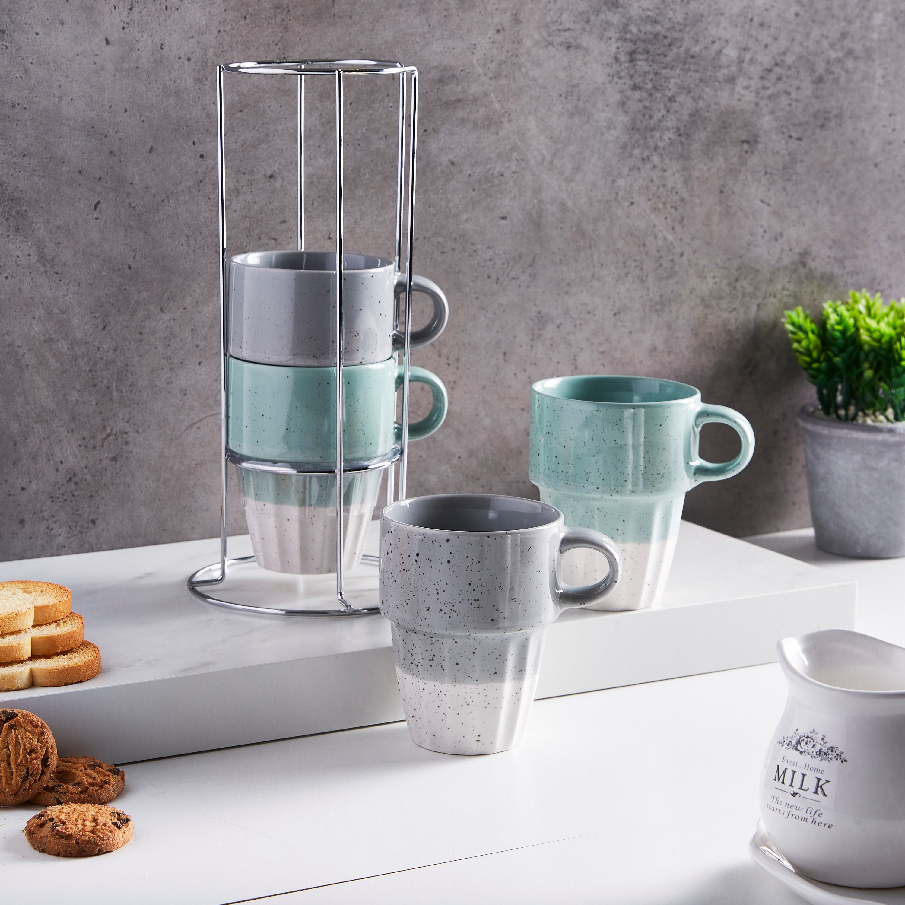 Galexia Ceramic 5-Piece Stackable Mug Set with Stand-hbxhomeware-diningandtabletop-coffeeandteasets-image-5