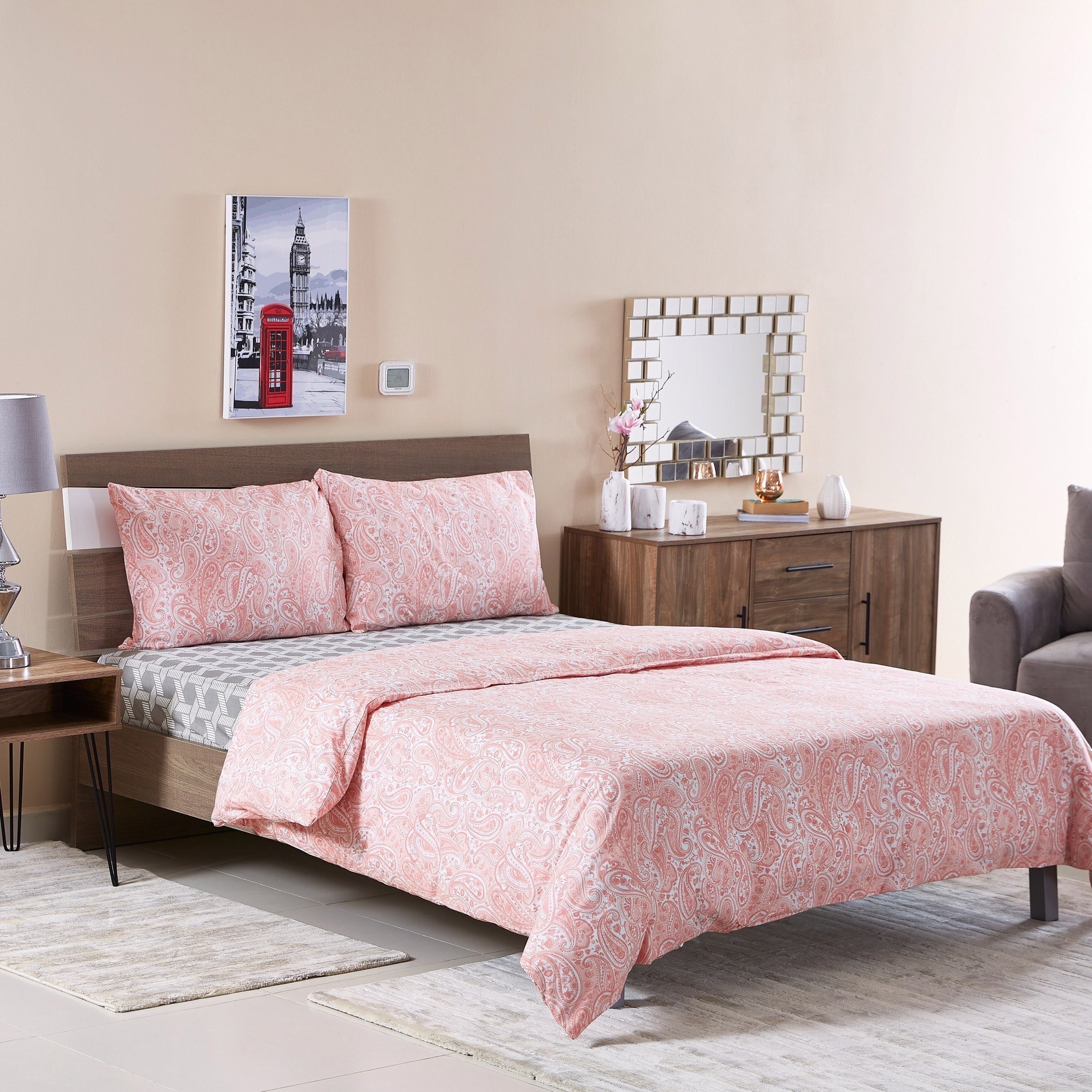 طقم غطاء لحاف كينج 3 قطع بيزلي - 220x220 سم-hbxhomeware-hbxdecorandfurnishings-image-5