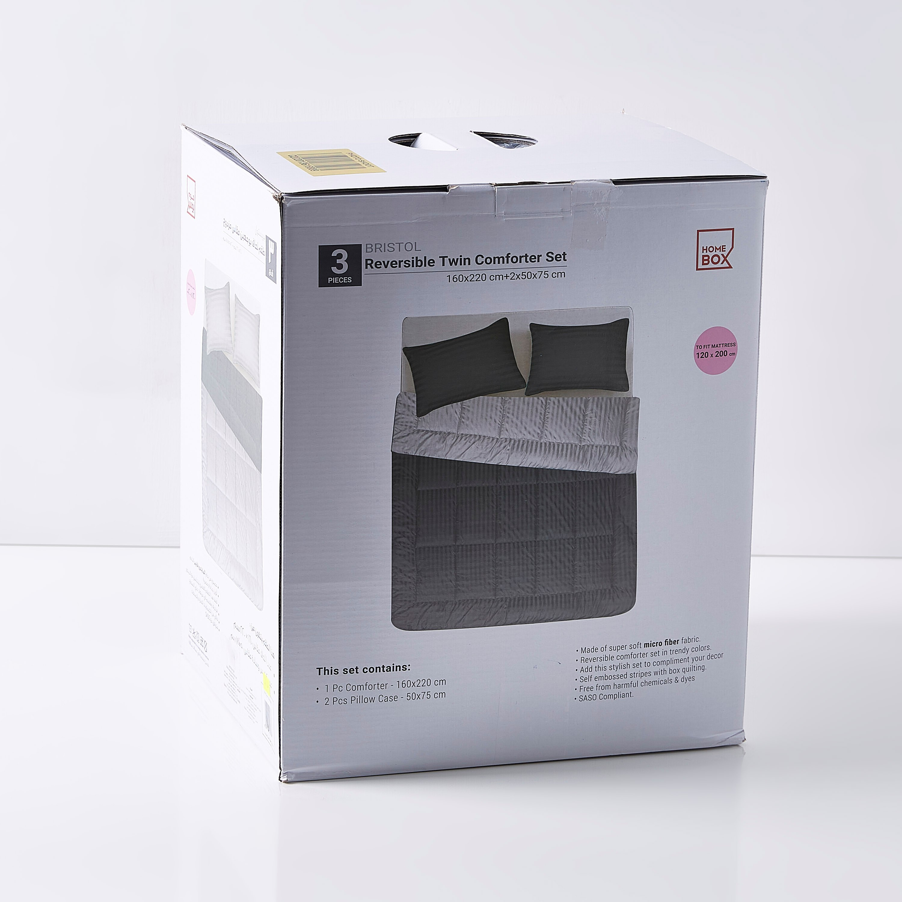 Bristol 3-Piece Twin Reversible Comforter Set - 160x220 cm-hbxhomeware-hbxdecorandfurnishings-image-6