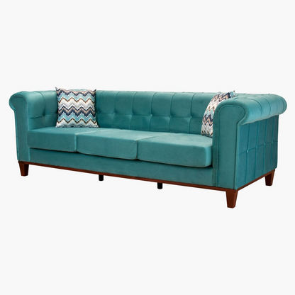 Sabrina 3-Seater Tufted Sofa with 2-Cushions