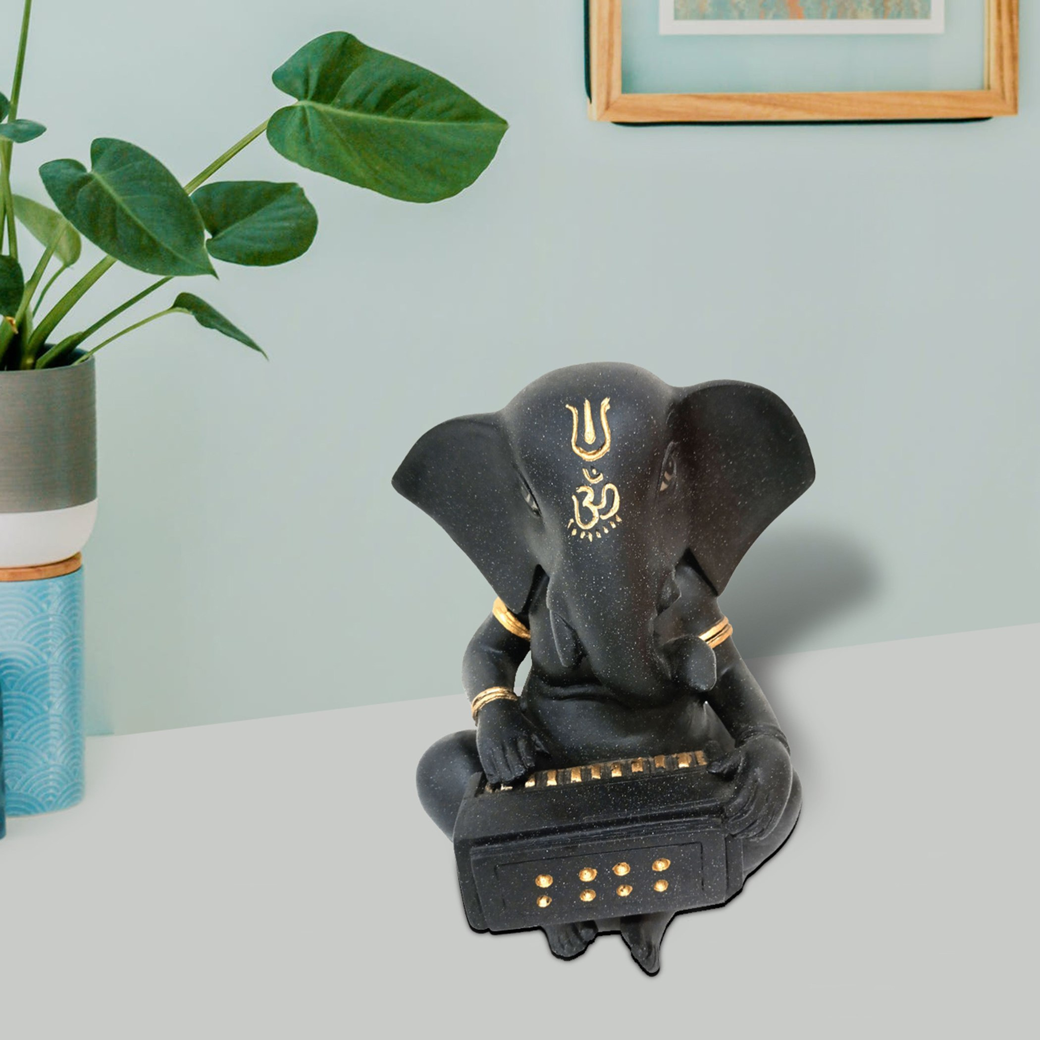 تمثال لورد جانيشا مع هارمونيكا-hbxhomeware-homedecor-figurinesandornaments-image-1