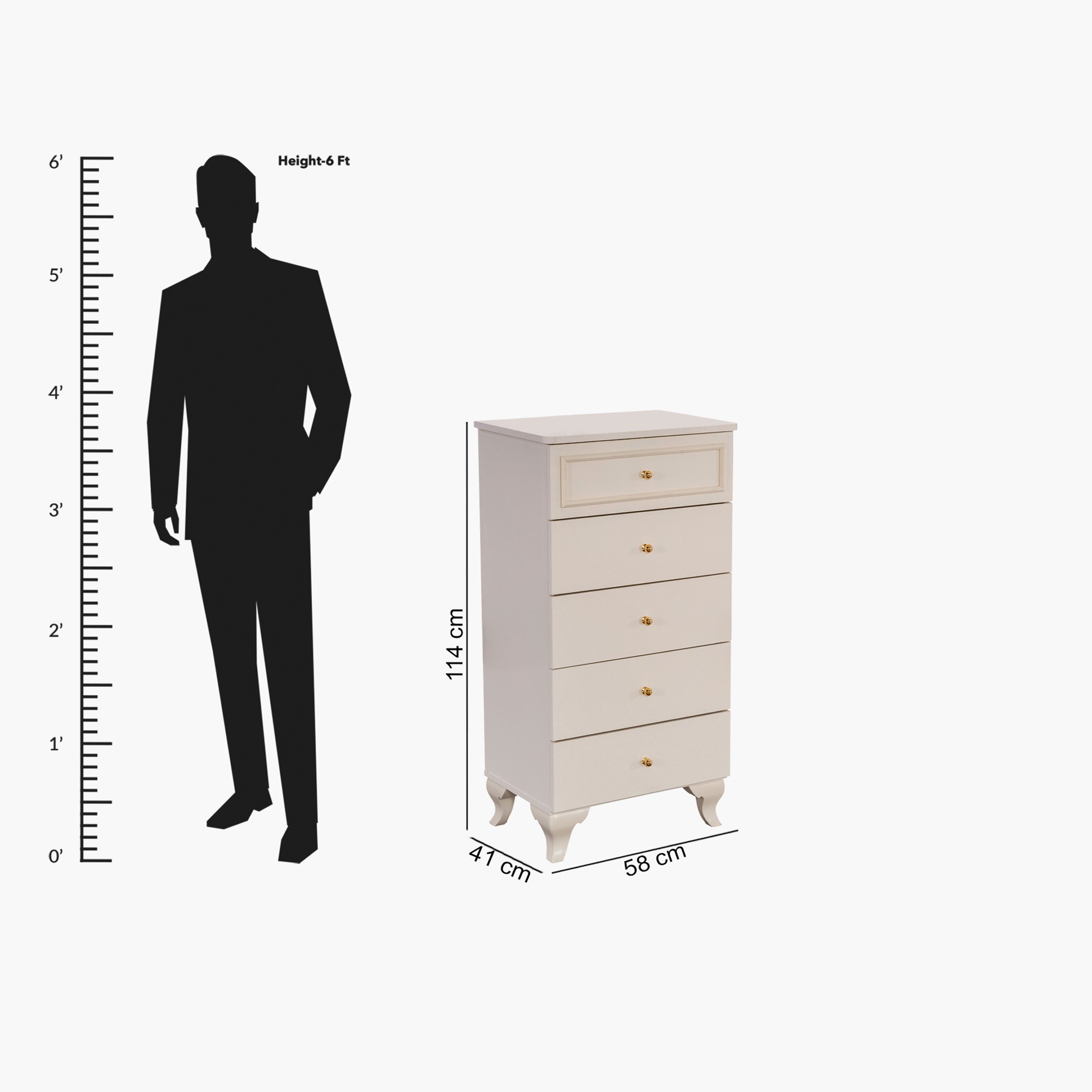 وحدة تخزين 5 أدراج من إيزابيلا-hbxfurniture-dressersandchests-chestofdrawers-image-5